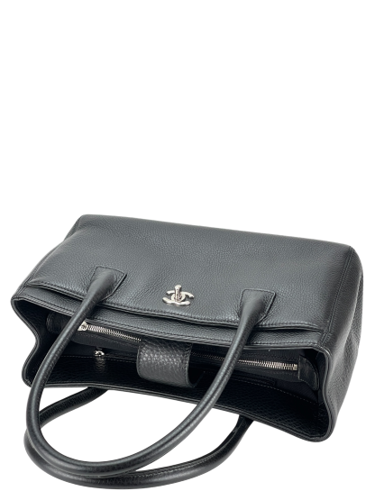 CHANEL - Black Silver Cavair Cerf Tote Bag