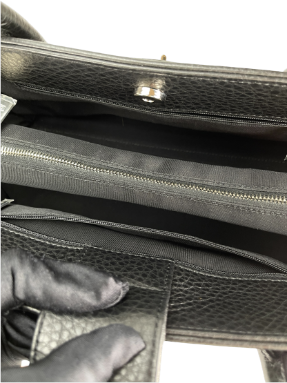 CHANEL - Black Silver Cavair Cerf Tote Bag