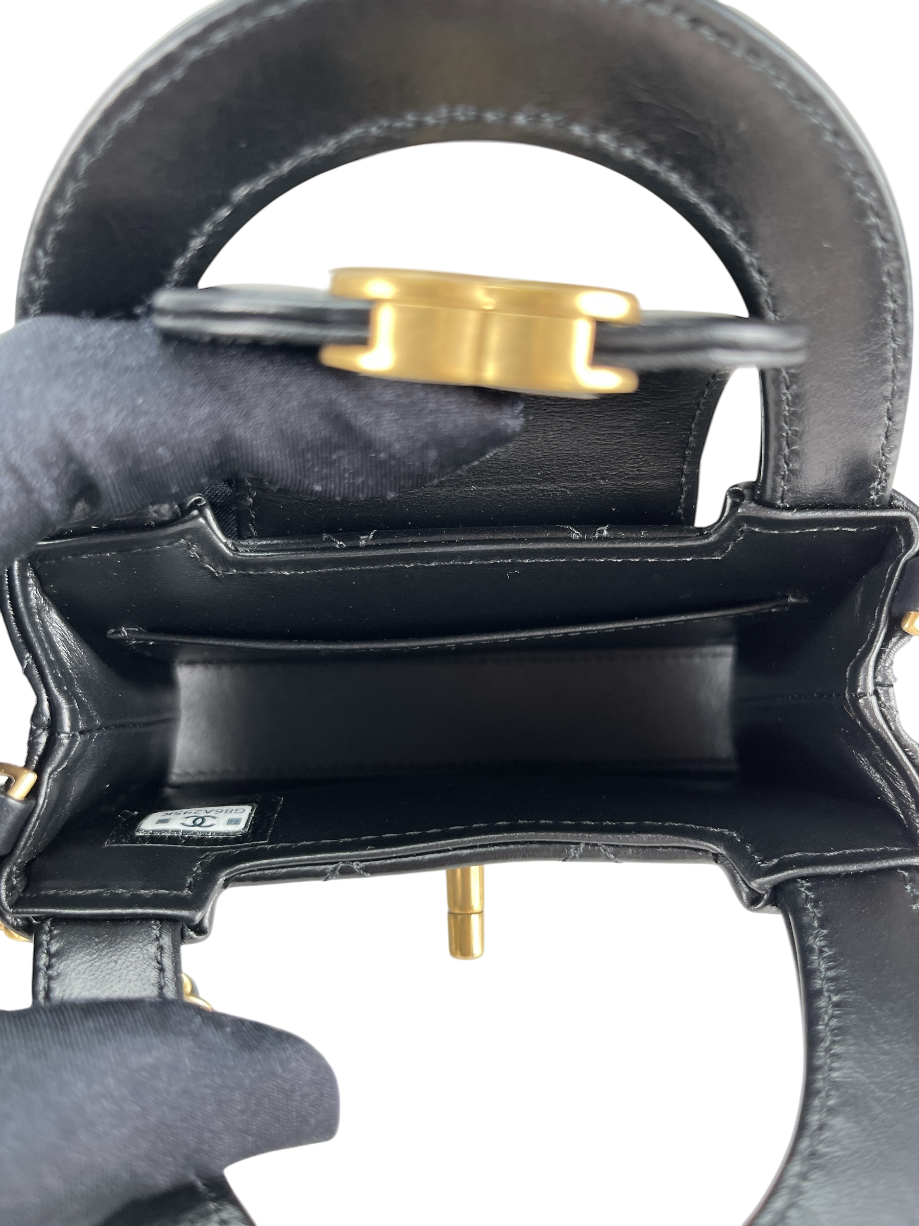 CHANEL - 24A Black Lambskin Kelly Nano Kelly Bag 