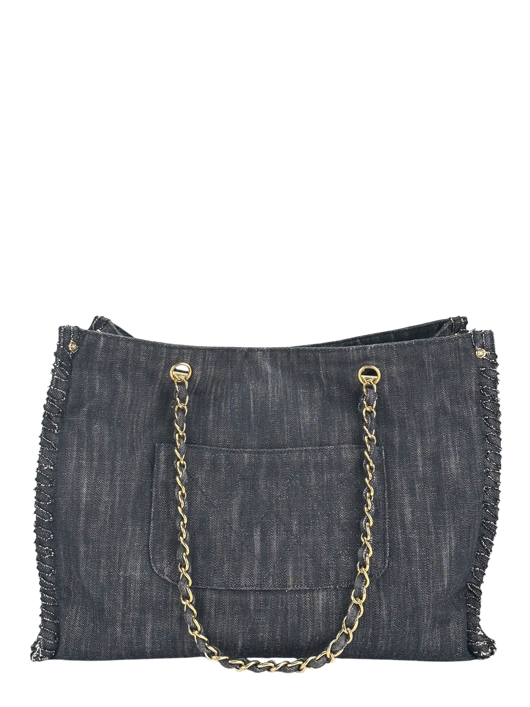 CHANEL - Night Flight Denim Chain Tote Bag