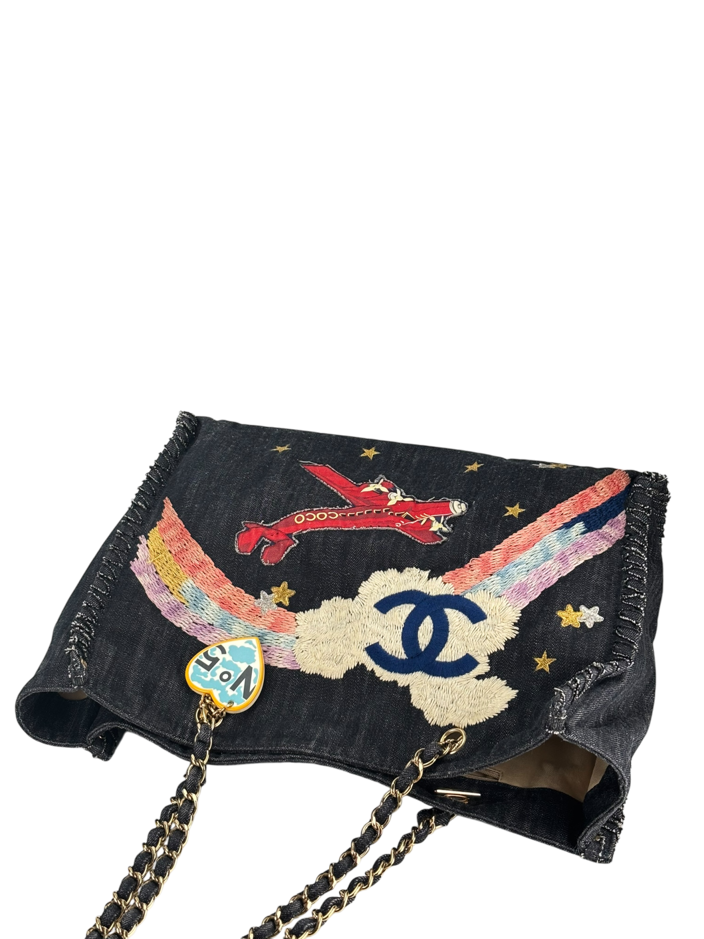 CHANEL - Night Flight Denim Chain Tote Bag