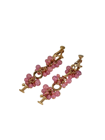 CHRISTIAN DIOR - GP Pink Beads Dior Logo Earrings