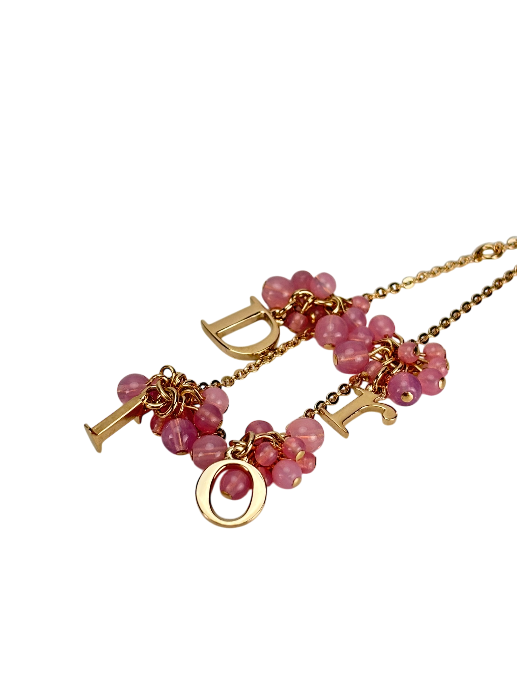 CHRISTIAN DIOR - GP Pink Beads Dior Logo Bracelet