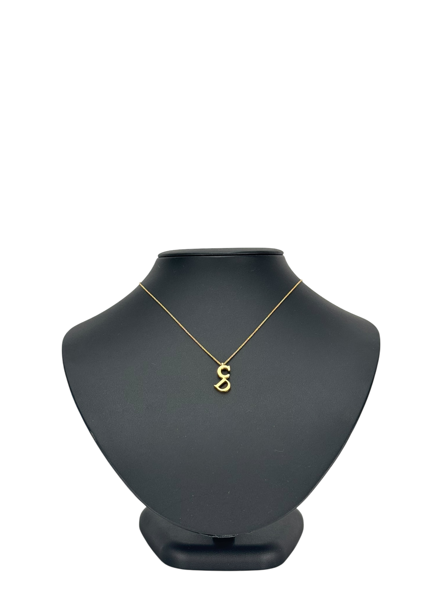 CHRISTIAN DIOR - Gold CD logo Vintage Necklace