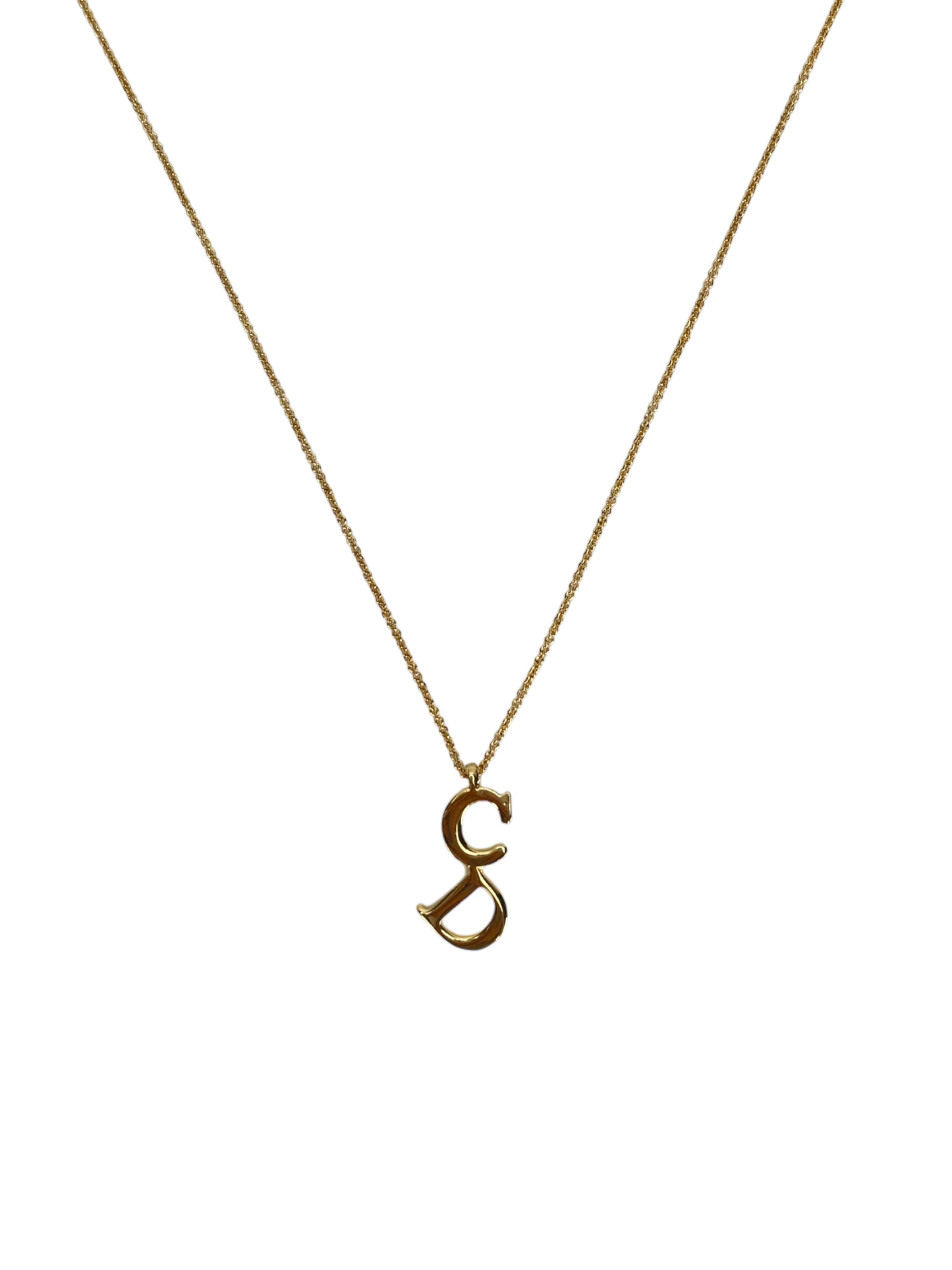 CHRISTIAN DIOR - Gold CD logo Vintage Necklace