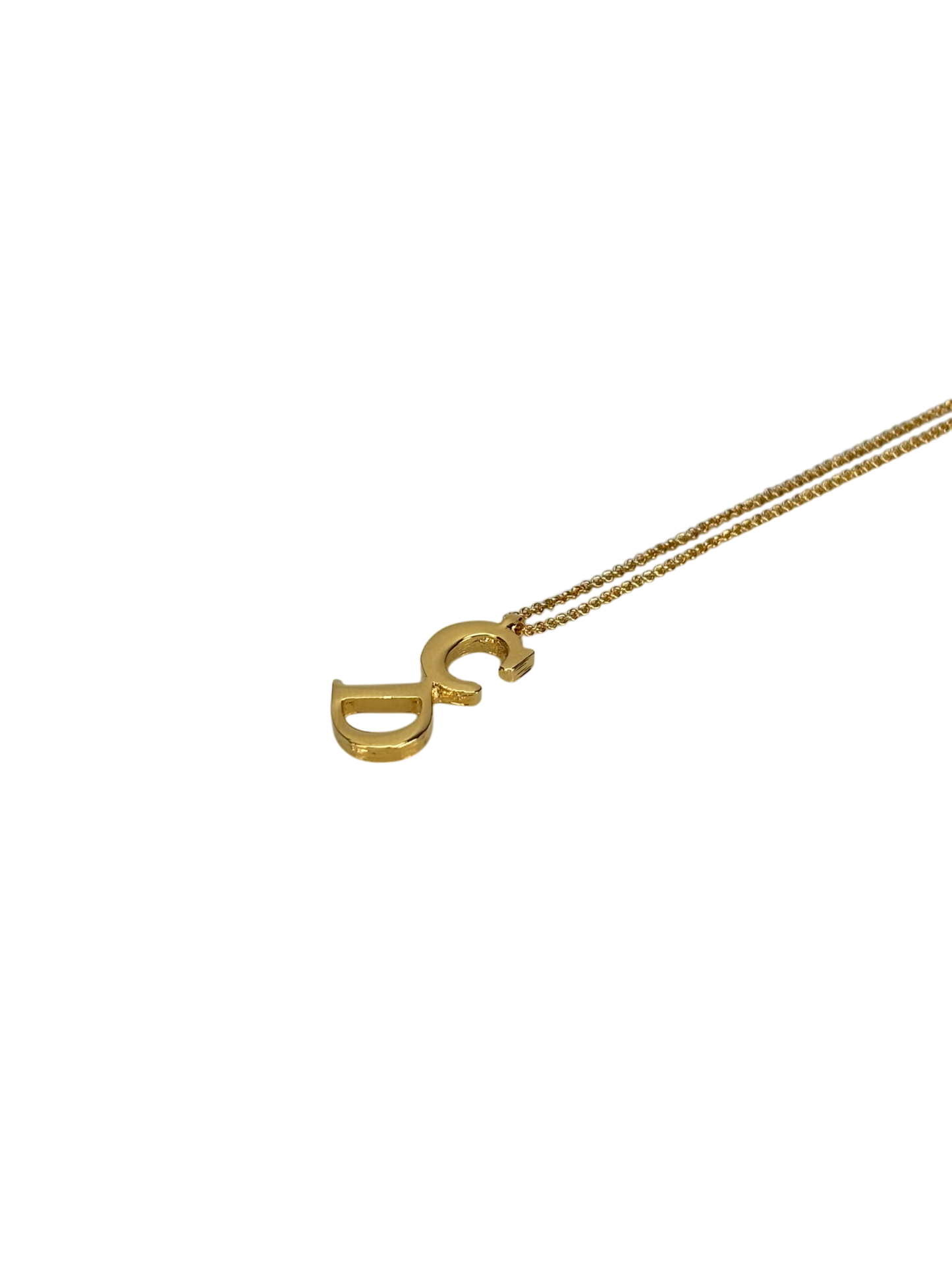 CHRISTIAN DIOR - Gold CD logo Vintage Necklace
