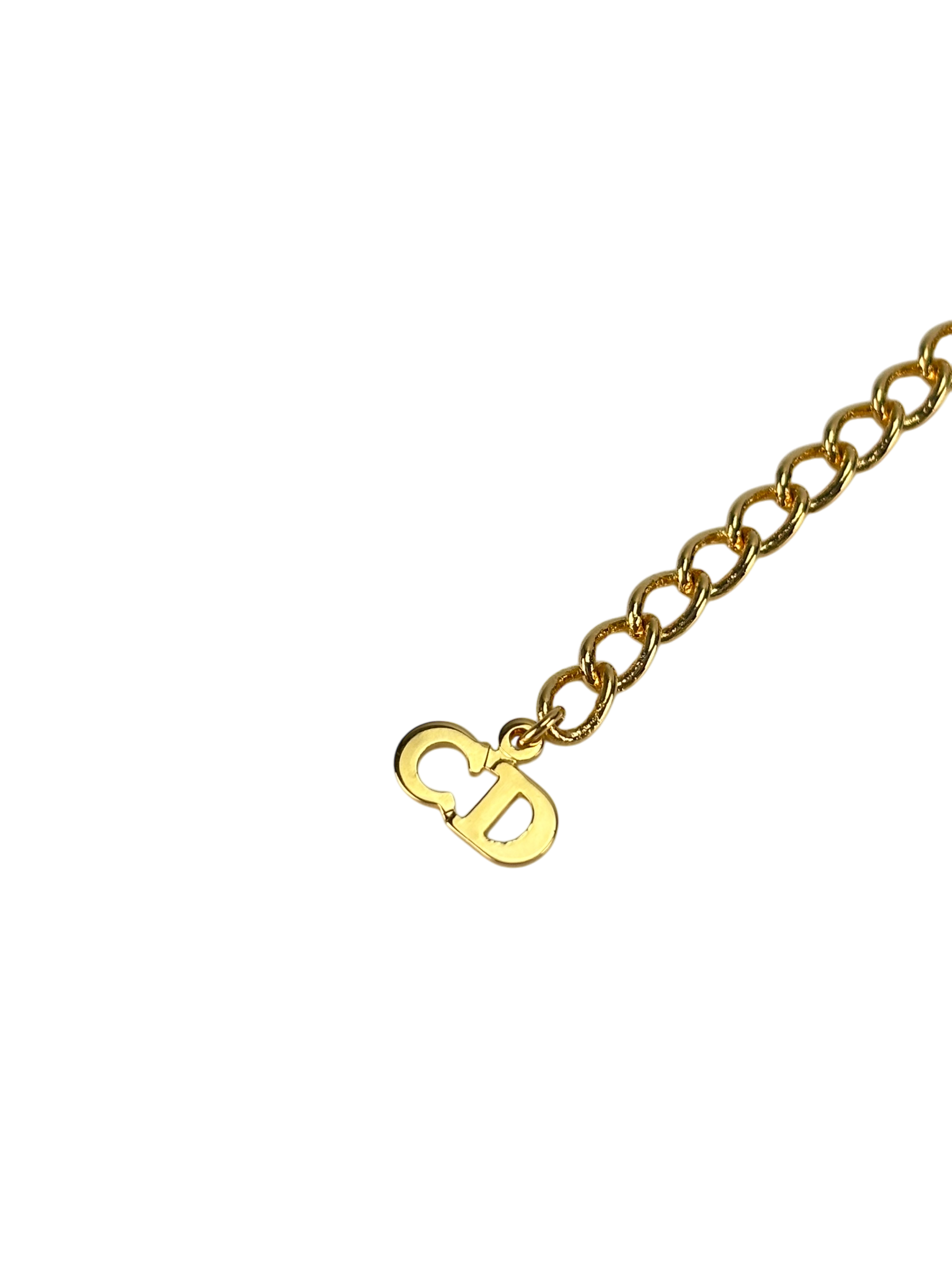 CHRISTIAN DIOR - Gold CD logo Vintage Necklace