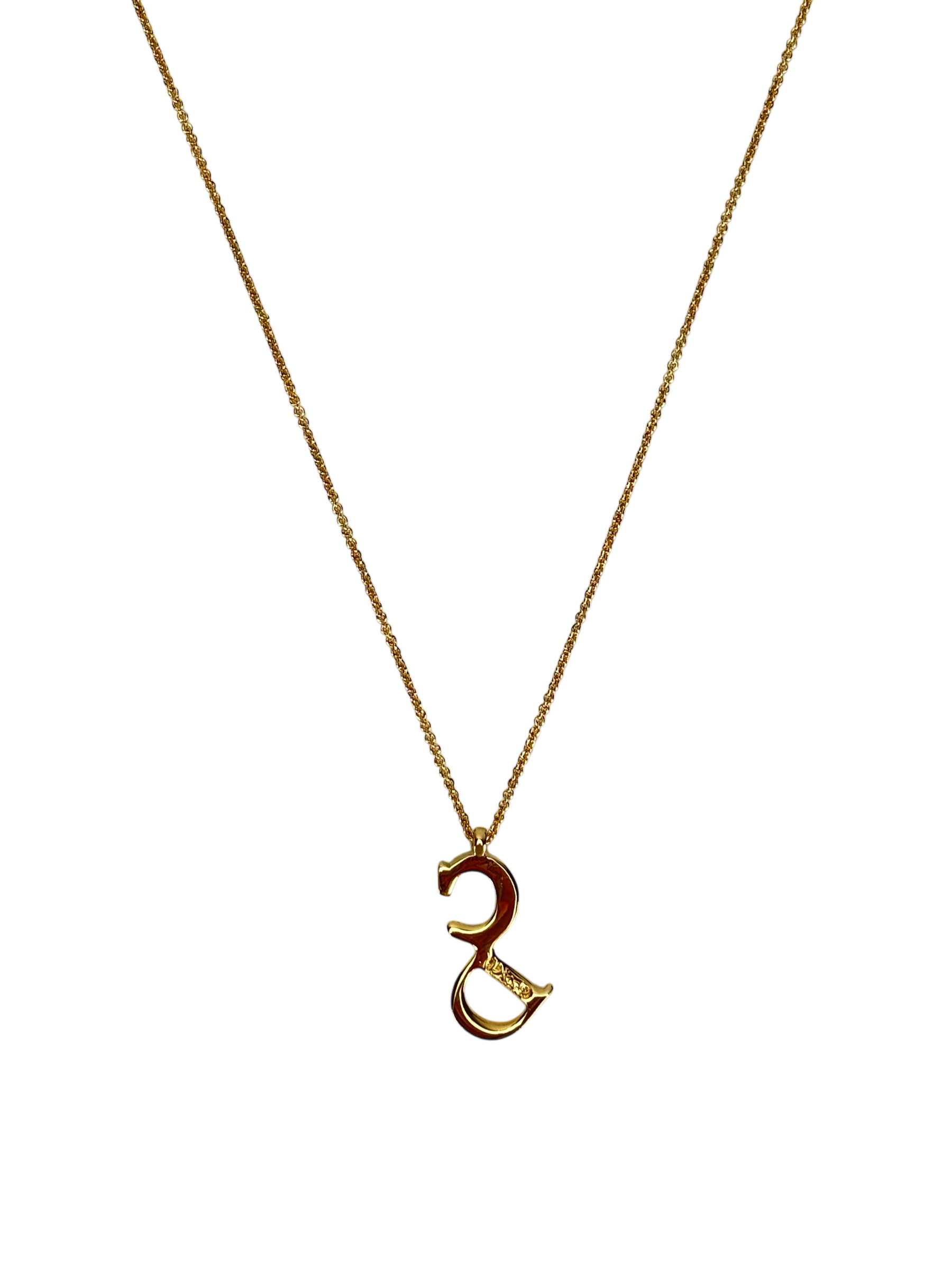 CHRISTIAN DIOR - Gold CD logo Vintage Necklace 