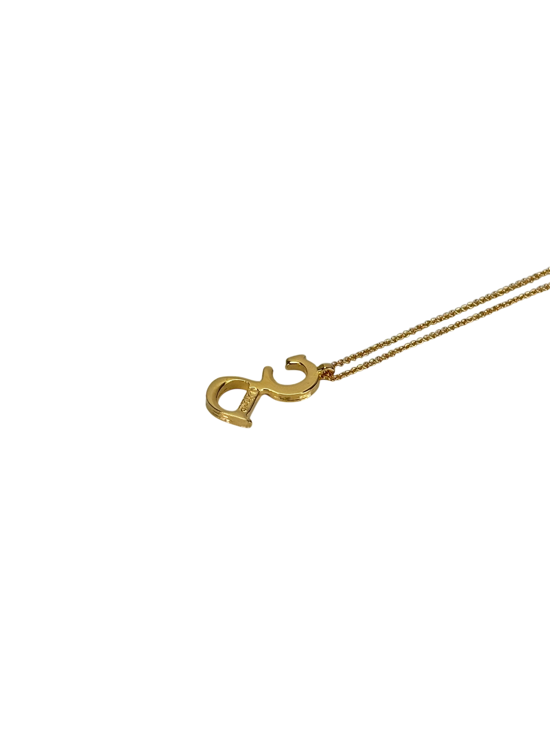 CHRISTIAN DIOR - Gold CD logo Vintage Necklace