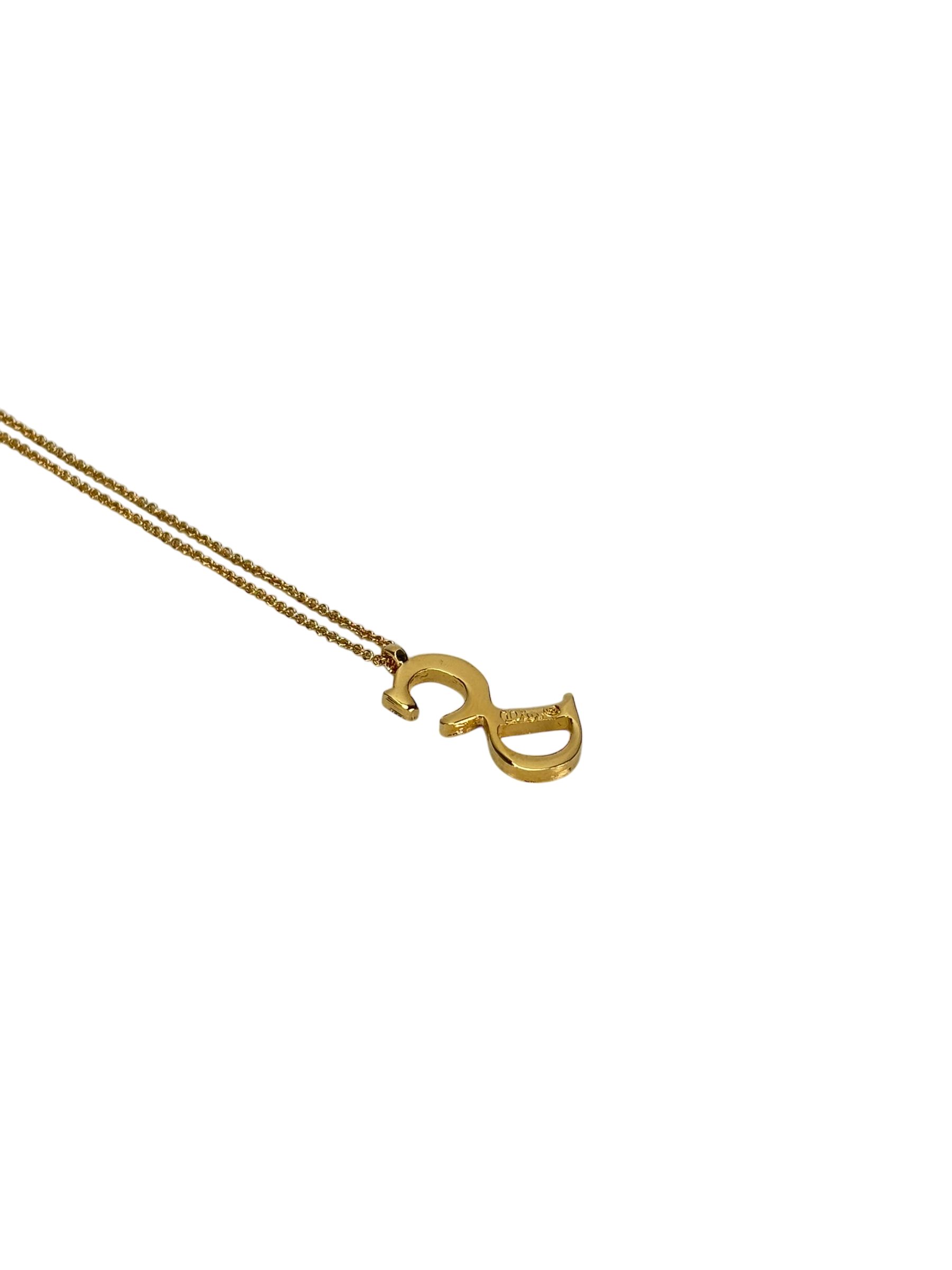 CHRISTIAN DIOR - Gold CD logo Vintage Necklace