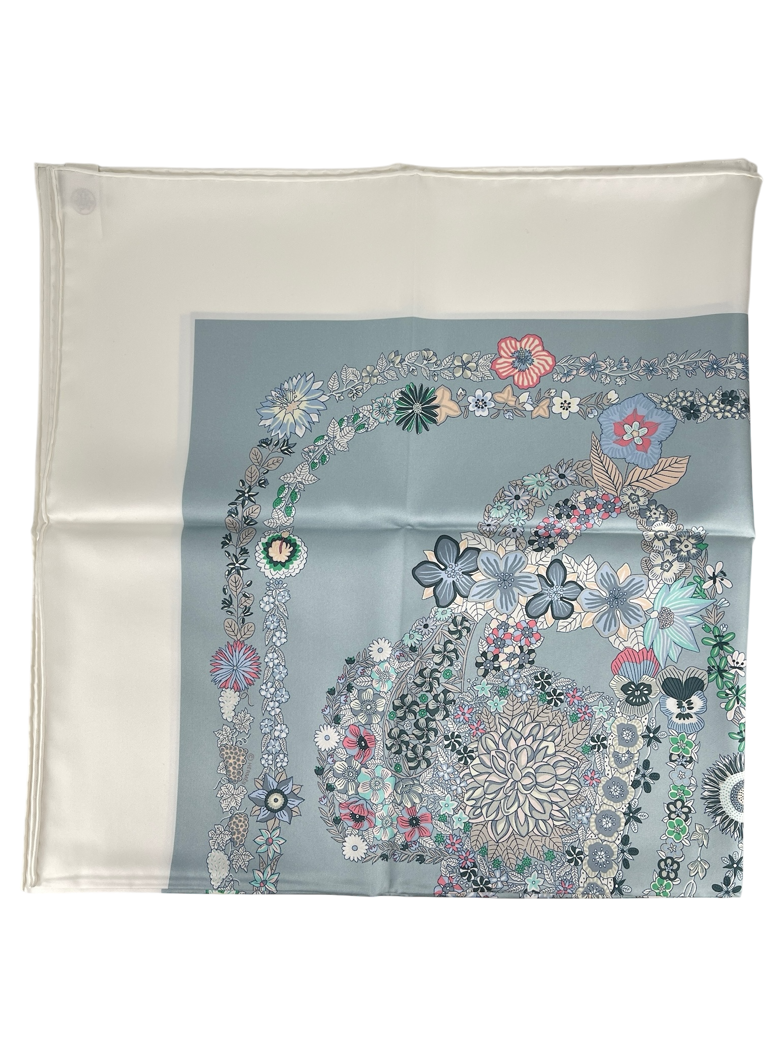 HERMES - Carre 90 "Bride de Gala en Fleur" Scarf