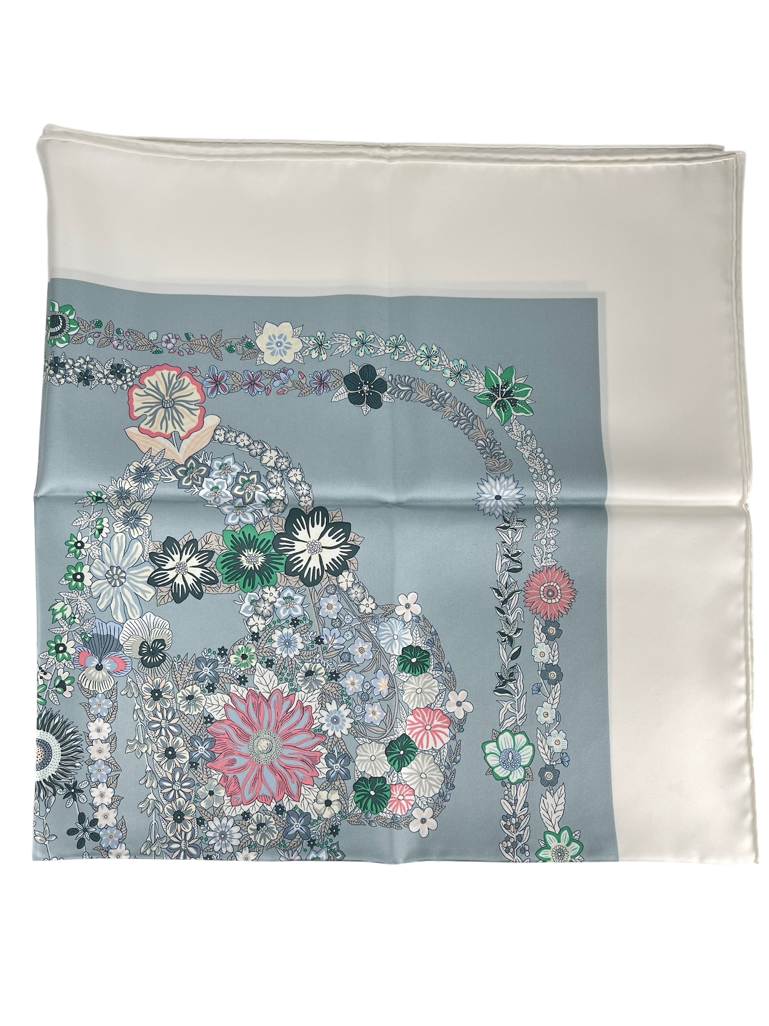 HERMES - Carre 90 "Bride de Gala en Fleur" Scarf