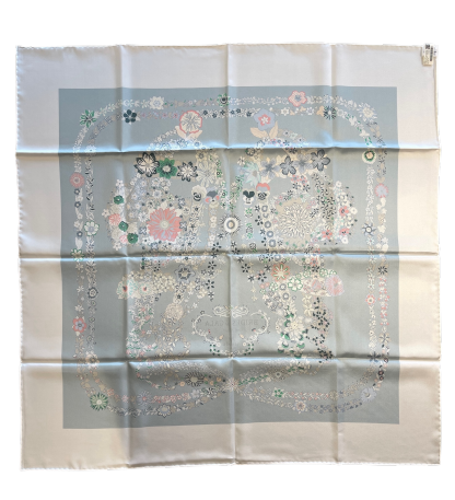 HERMES - Carre 90 "Bride de Gala en Fleur" Scarf