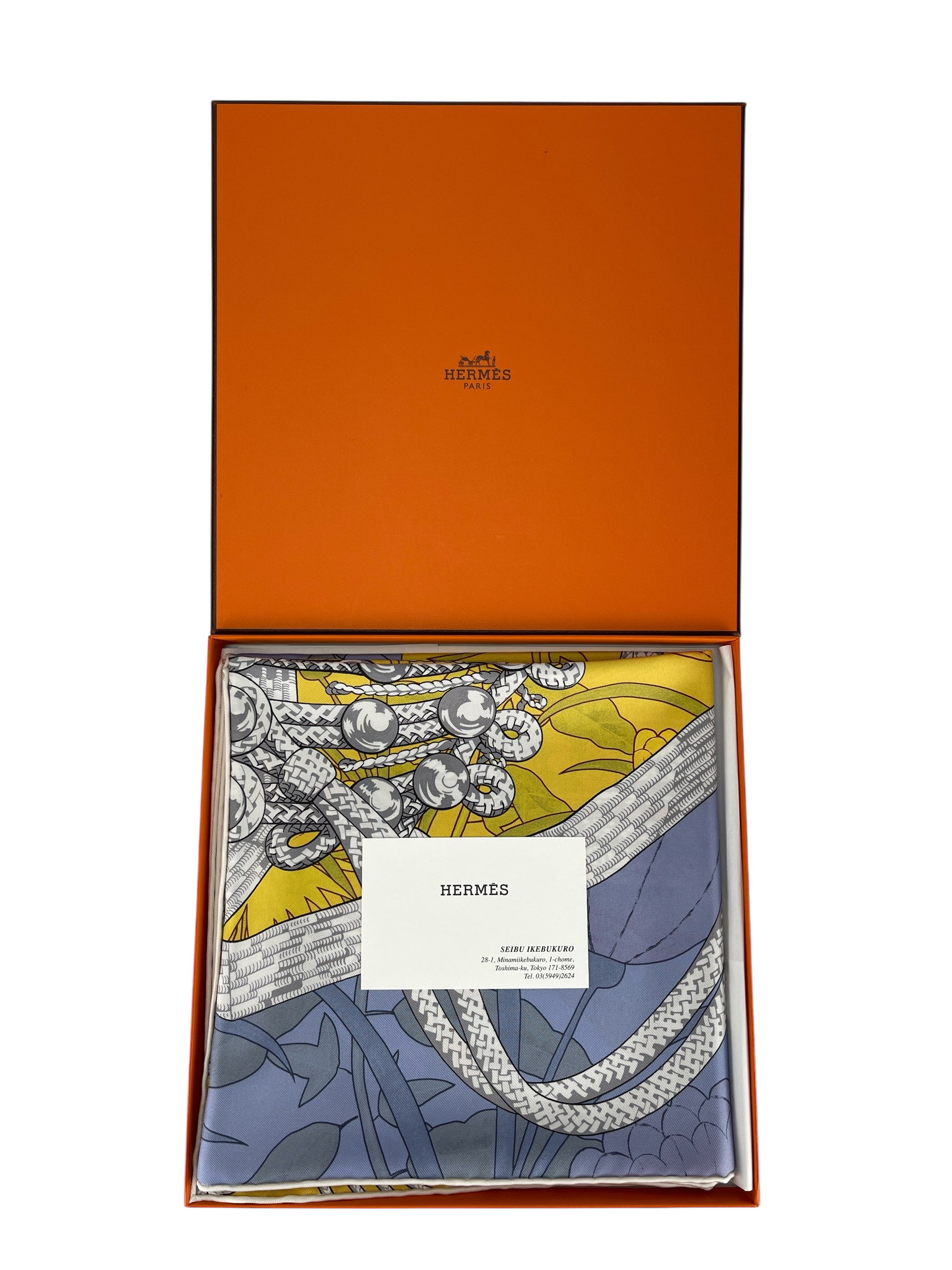 HERMES - Brandebourgs Fleuris double face scarf 90