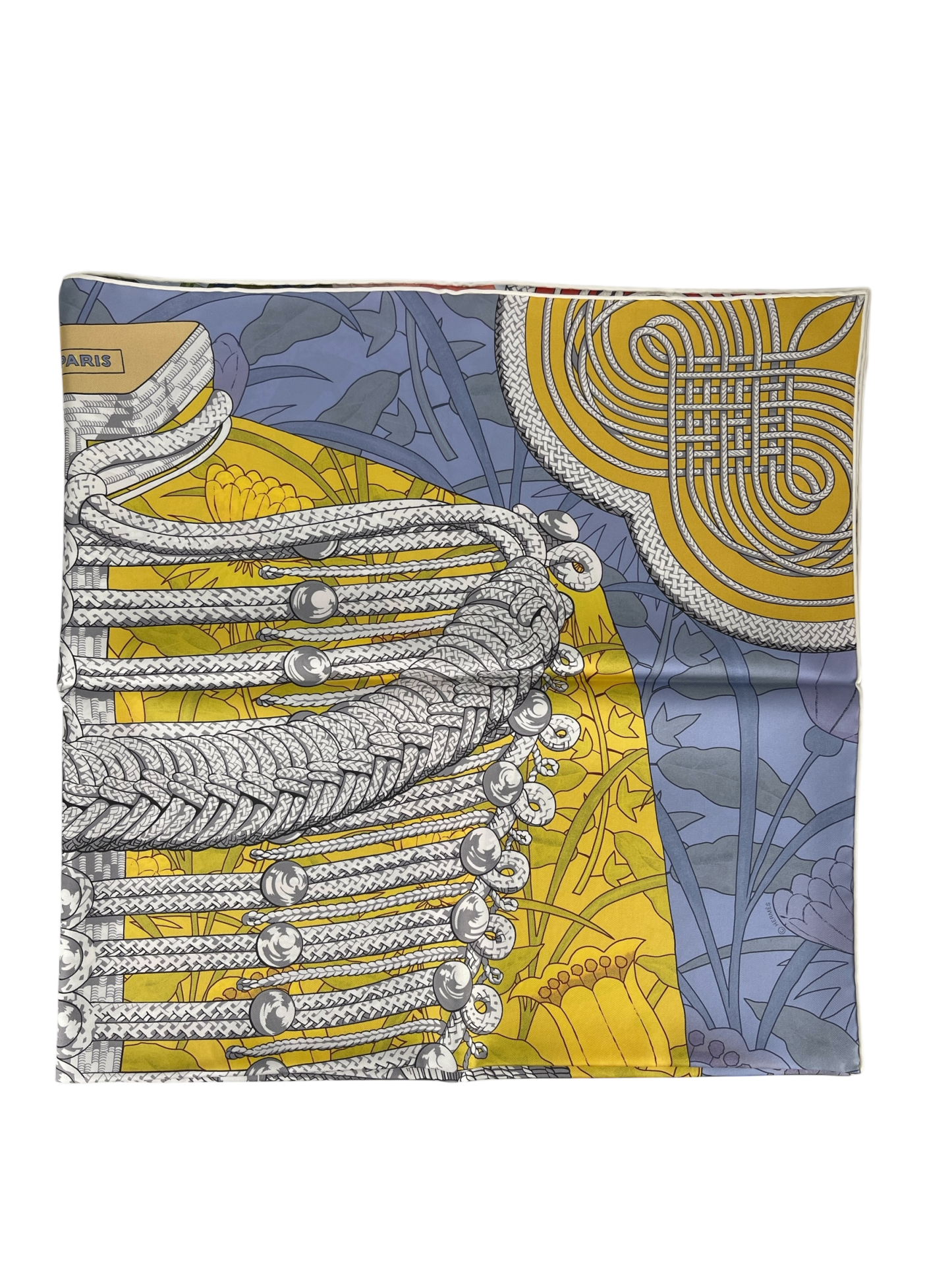HERMES - Brandebourgs Fleuris double face scarf 90
