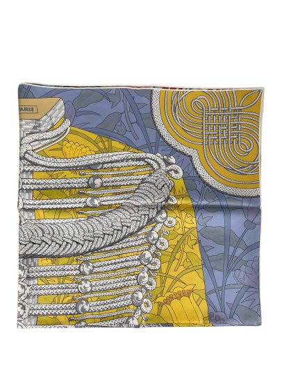 HERMES - Brandebourgs Fleuris double face scarf 90
