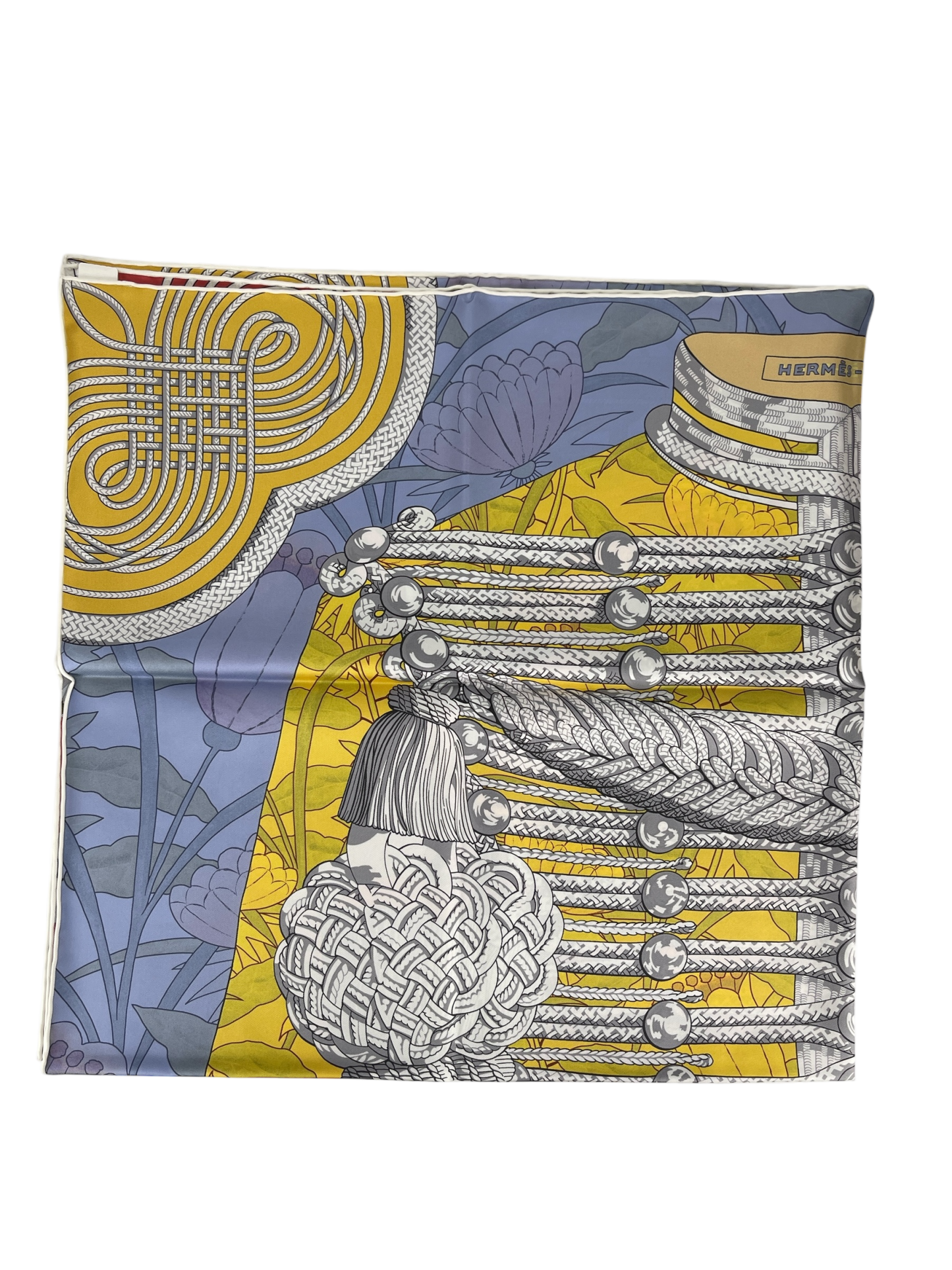 HERMES - Brandebourgs Fleuris double face scarf 90