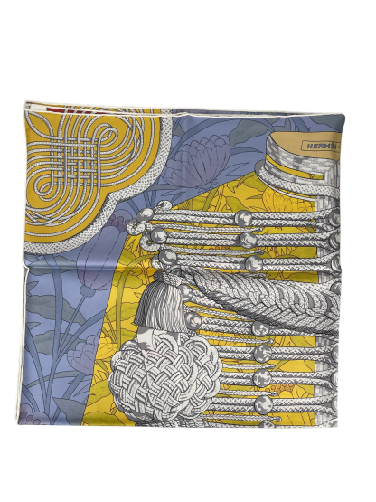 HERMES - Brandebourgs Fleuris double face scarf 90