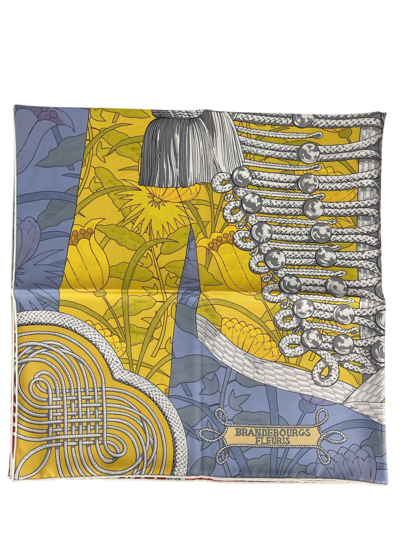 HERMES - Brandebourgs Fleuris double face scarf 90