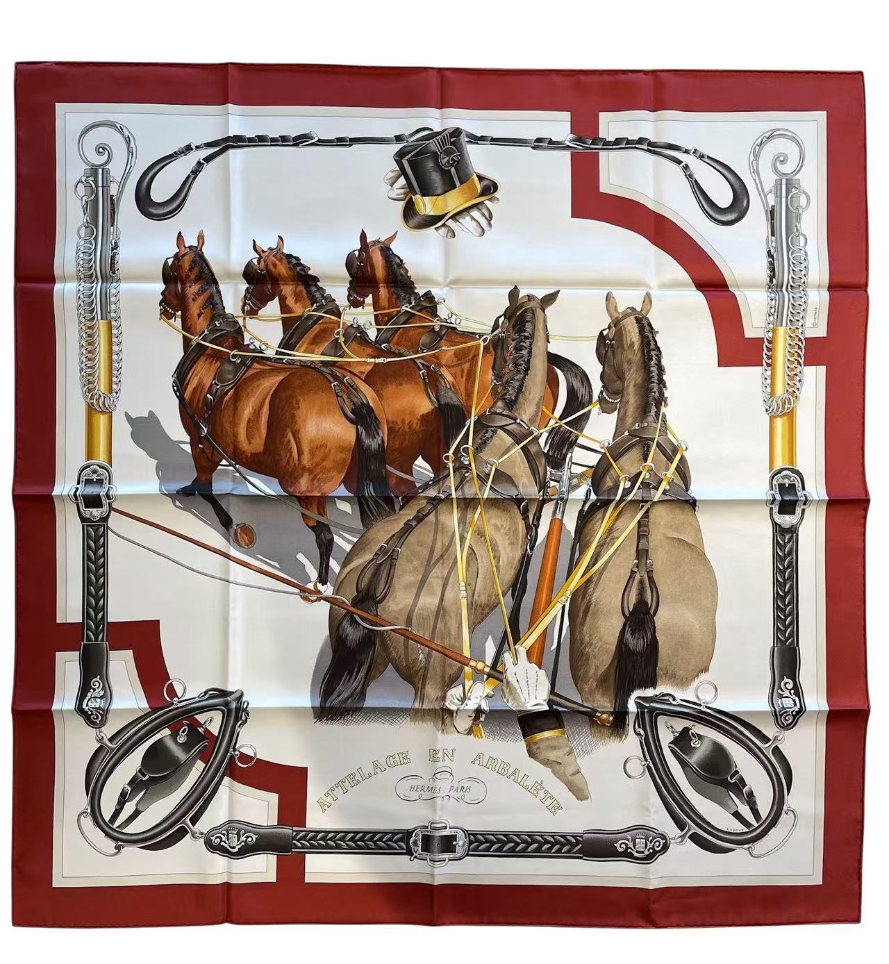 HERMES - Carre 90 "Bow-shaped Link" Scarf 