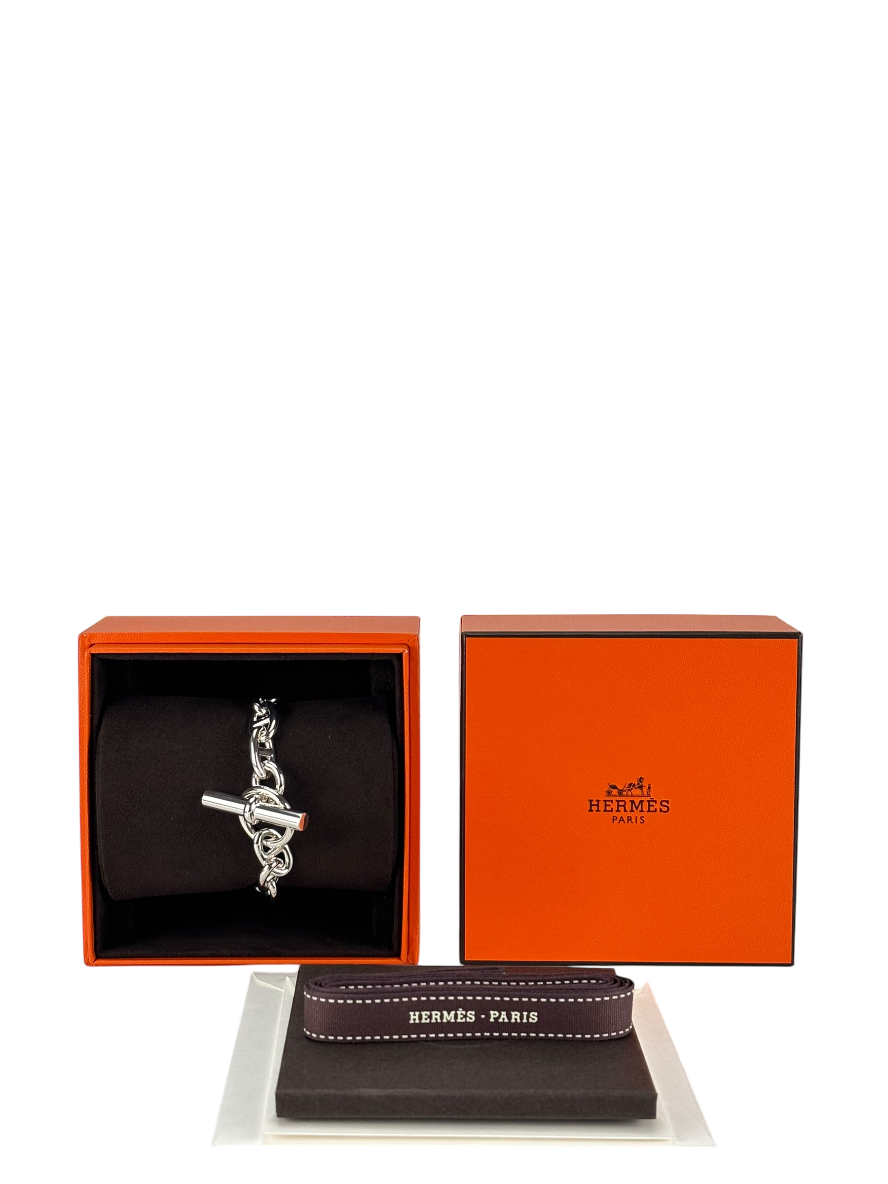 HERMES - Chaine d'ancre Bracelet Medium Model 12 links SILVER AG925
