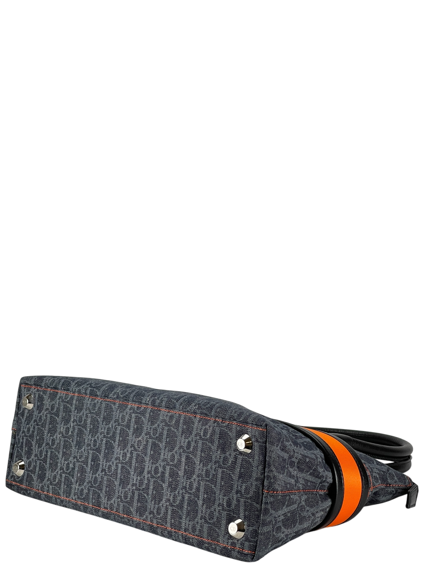 CHRISTIAN DIOR - Navy Orange Trotter Flight Line Tote Bag