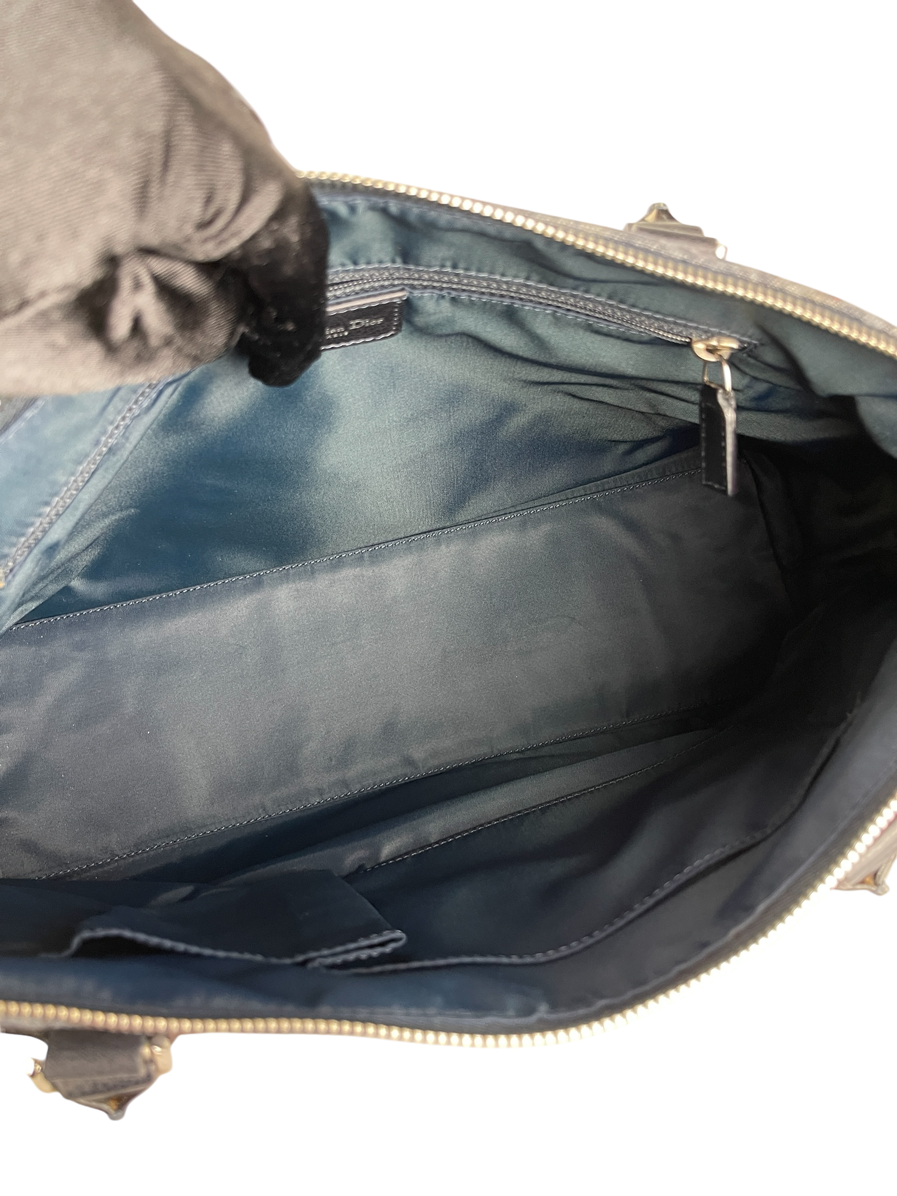 CHRISTIAN DIOR - Navy Orange Trotter Flight Line Tote Bag