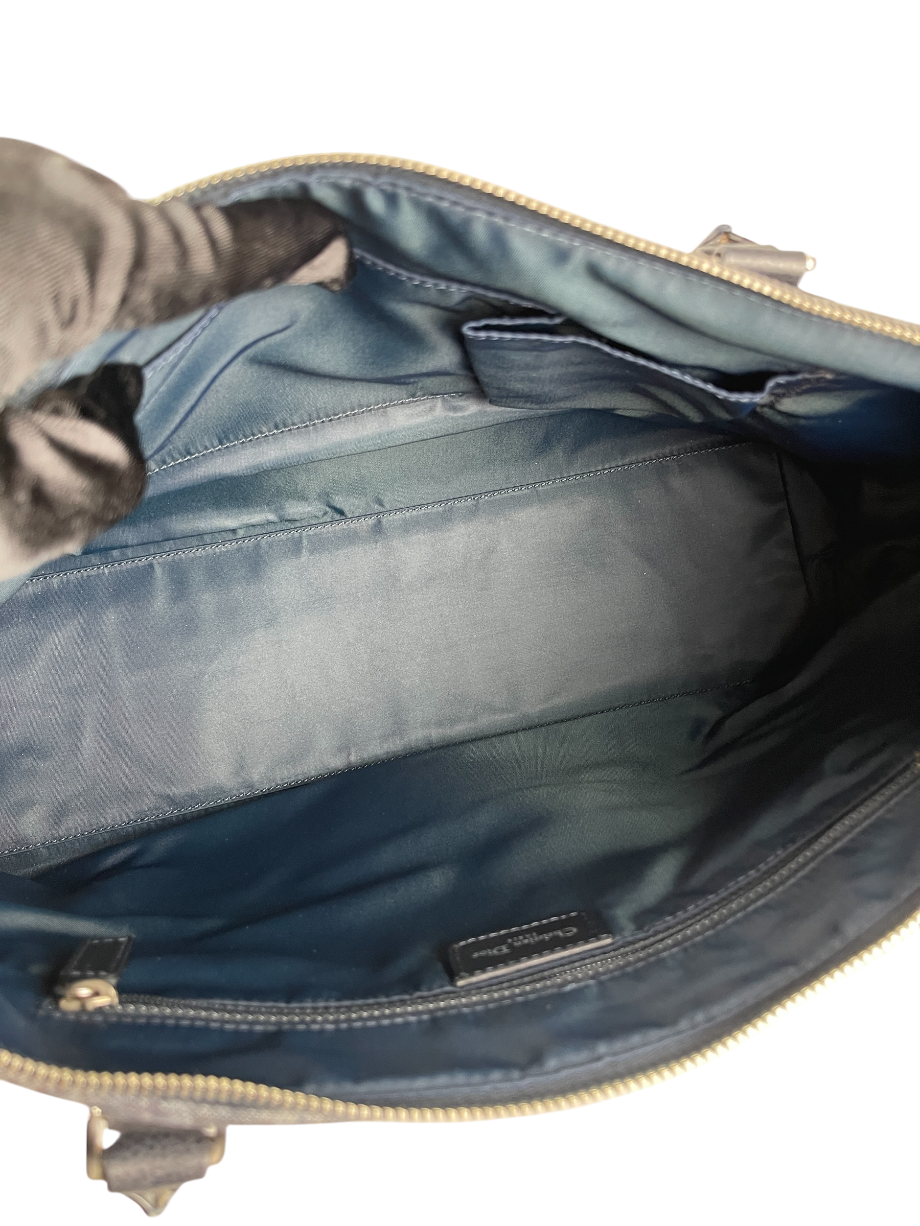 CHRISTIAN DIOR - Navy Orange Trotter Flight Line Tote Bag