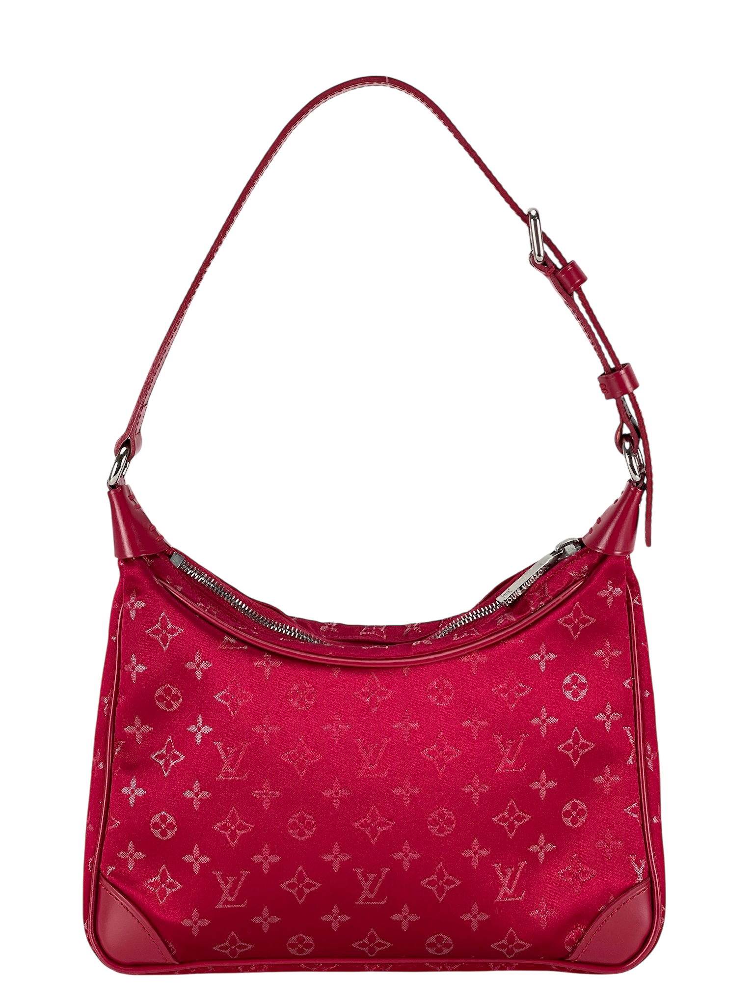 LOUIS VUITTON - Red Silk Satin Mini Boulogne Bag Monogram 