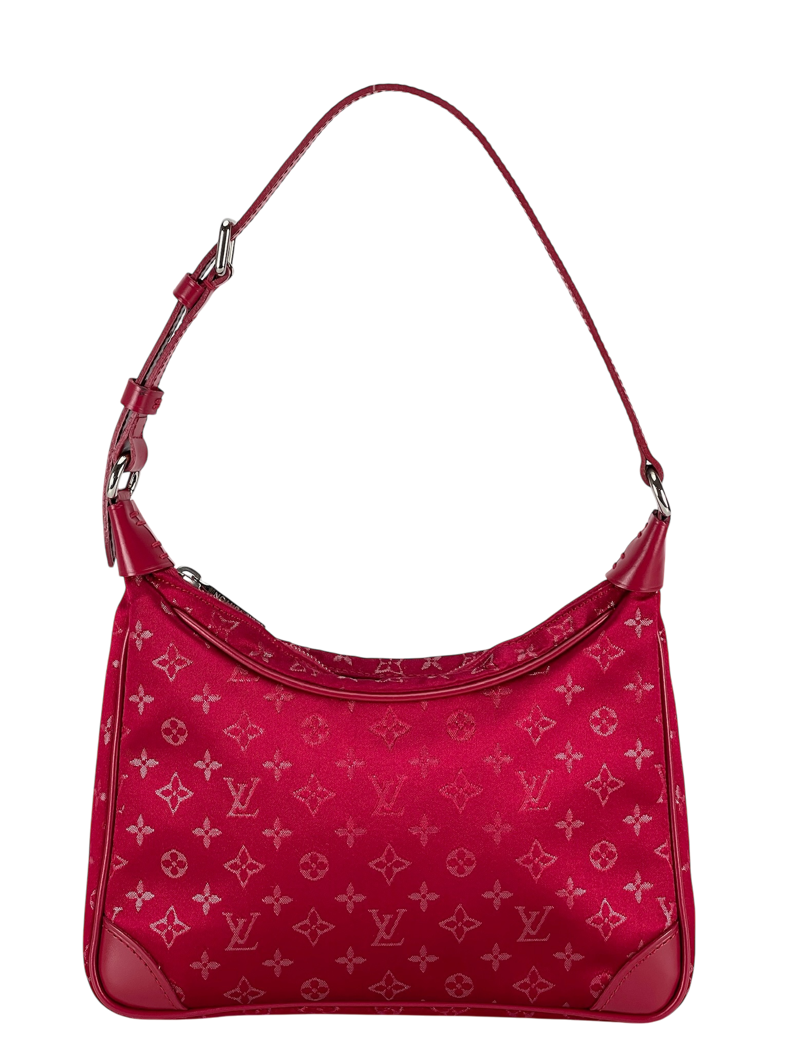 LOUIS VUITTON - Red Silk Satin Mini Boulogne Bag Monogram 