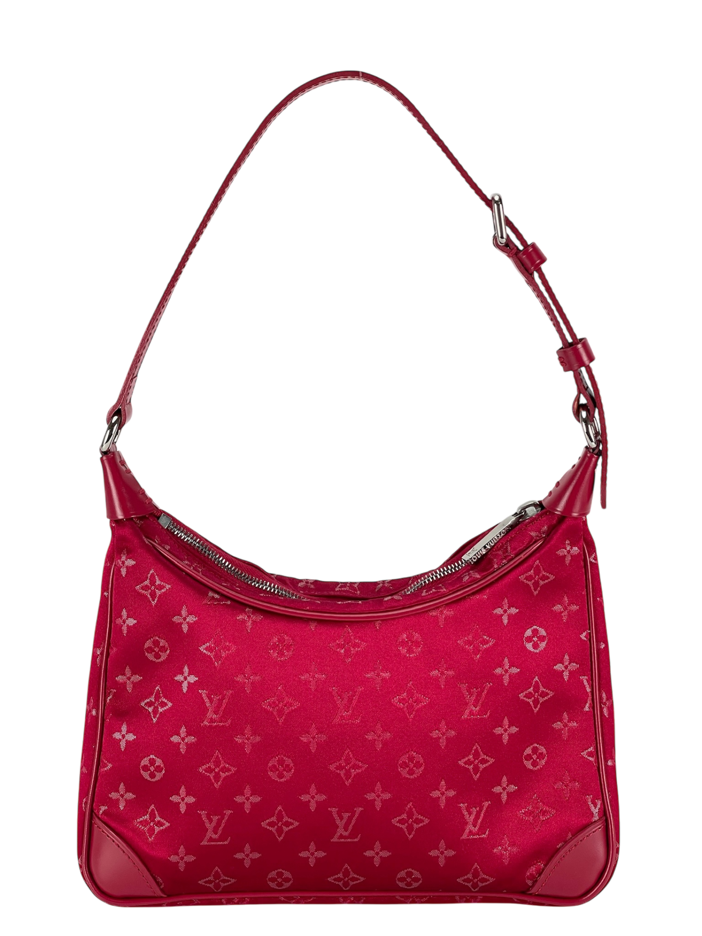 LOUIS VUITTON - Red Silk Satin Mini Boulogne Bag Monogram 