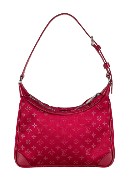 LOUIS VUITTON - Red Silk Satin Mini Boulogne Bag Monogram 