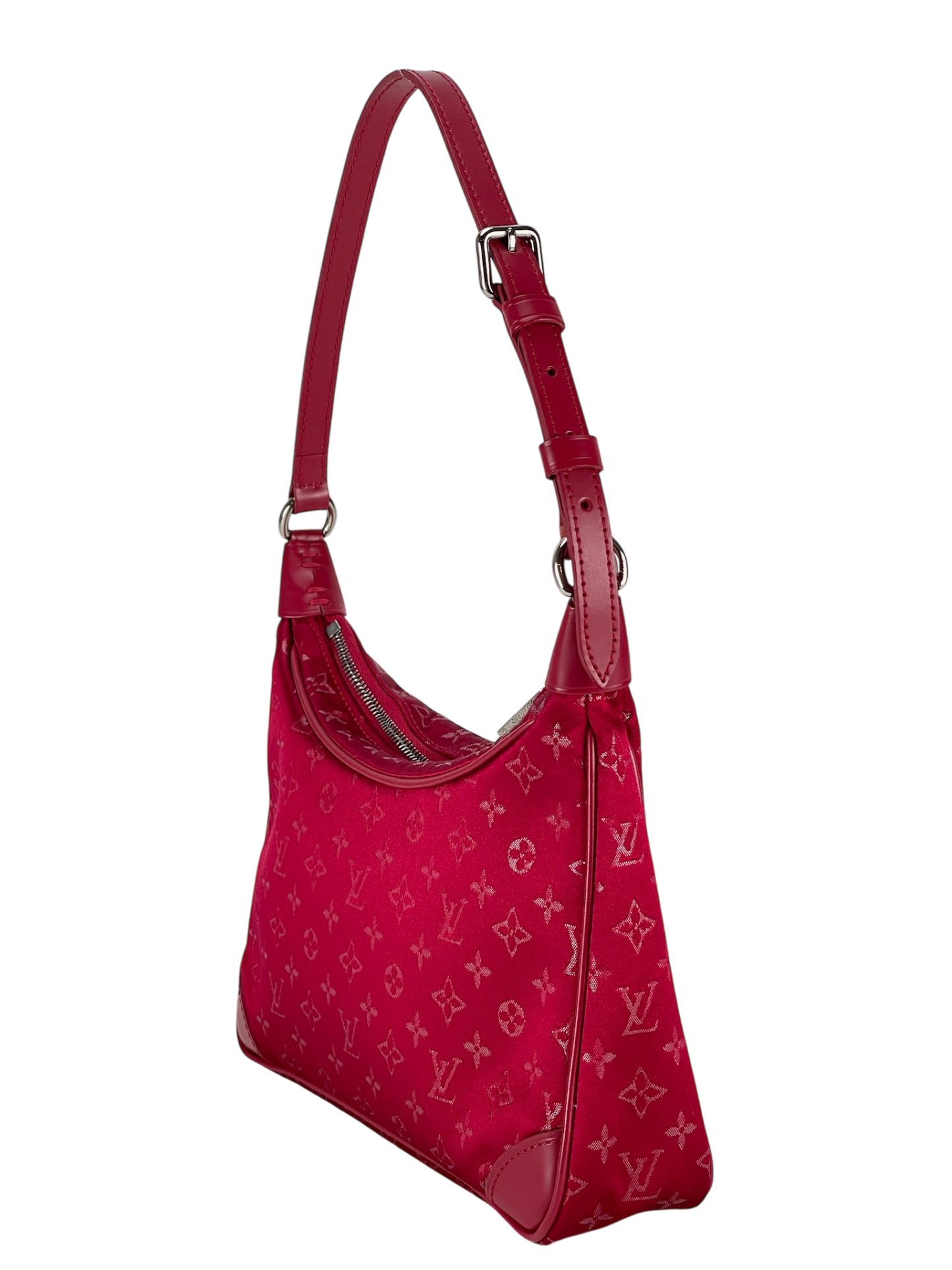 LOUIS VUITTON - Red Silk Satin Mini Boulogne Bag Monogram 