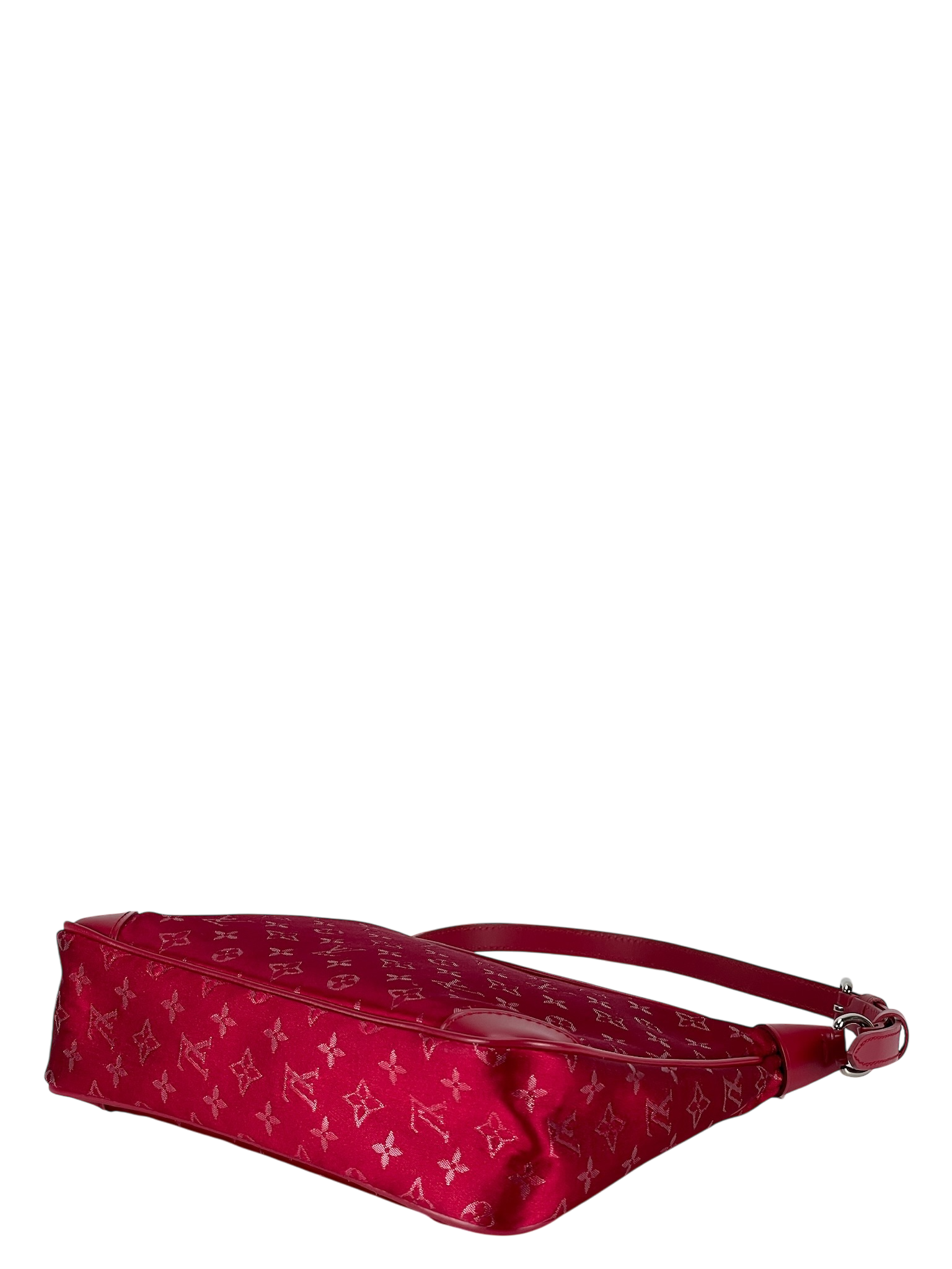 LOUIS VUITTON - Red Silk Satin Mini Boulogne Bag Monogram