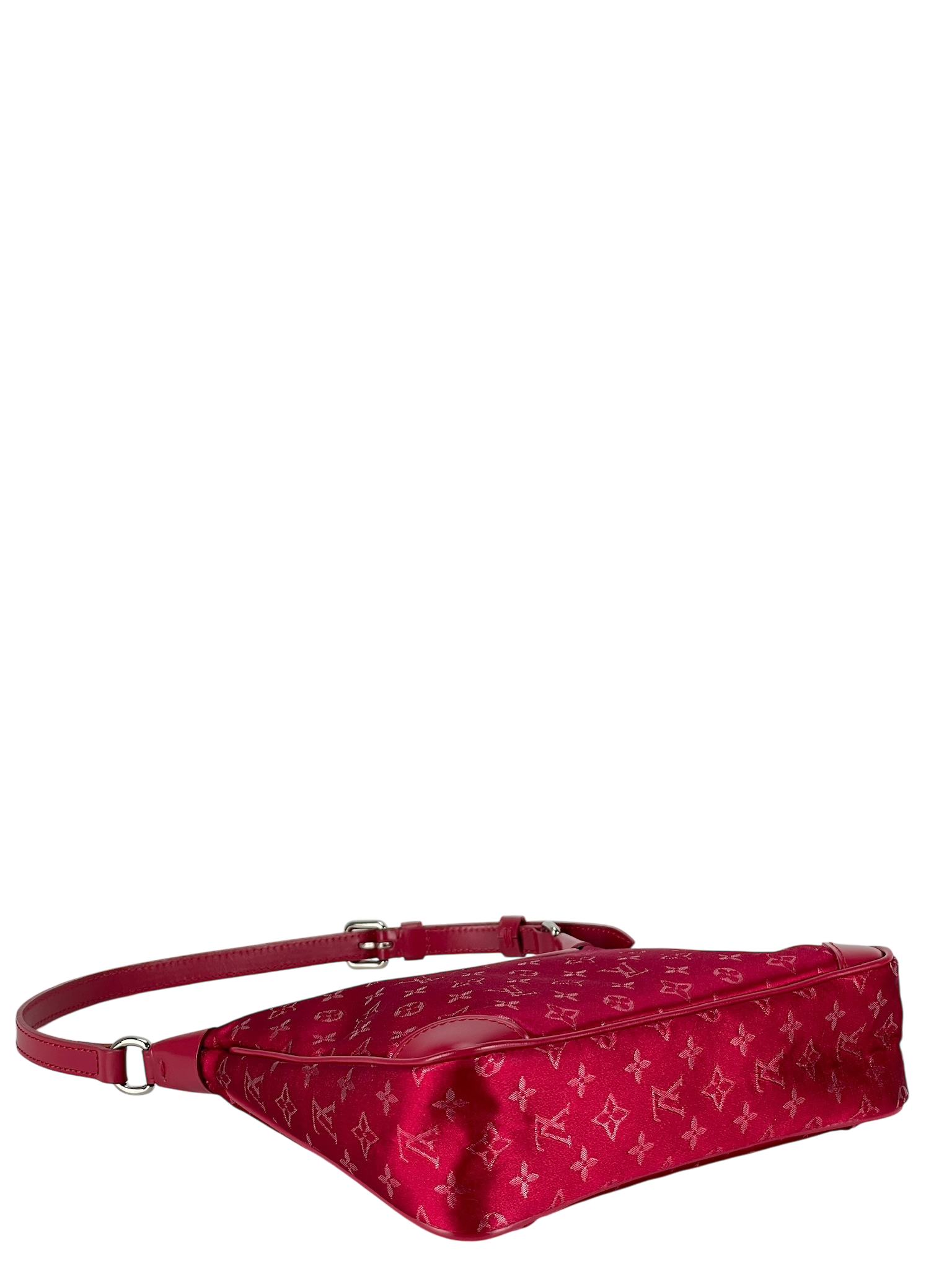 LOUIS VUITTON - Red Silk Satin Mini Boulogne Bag Monogram 