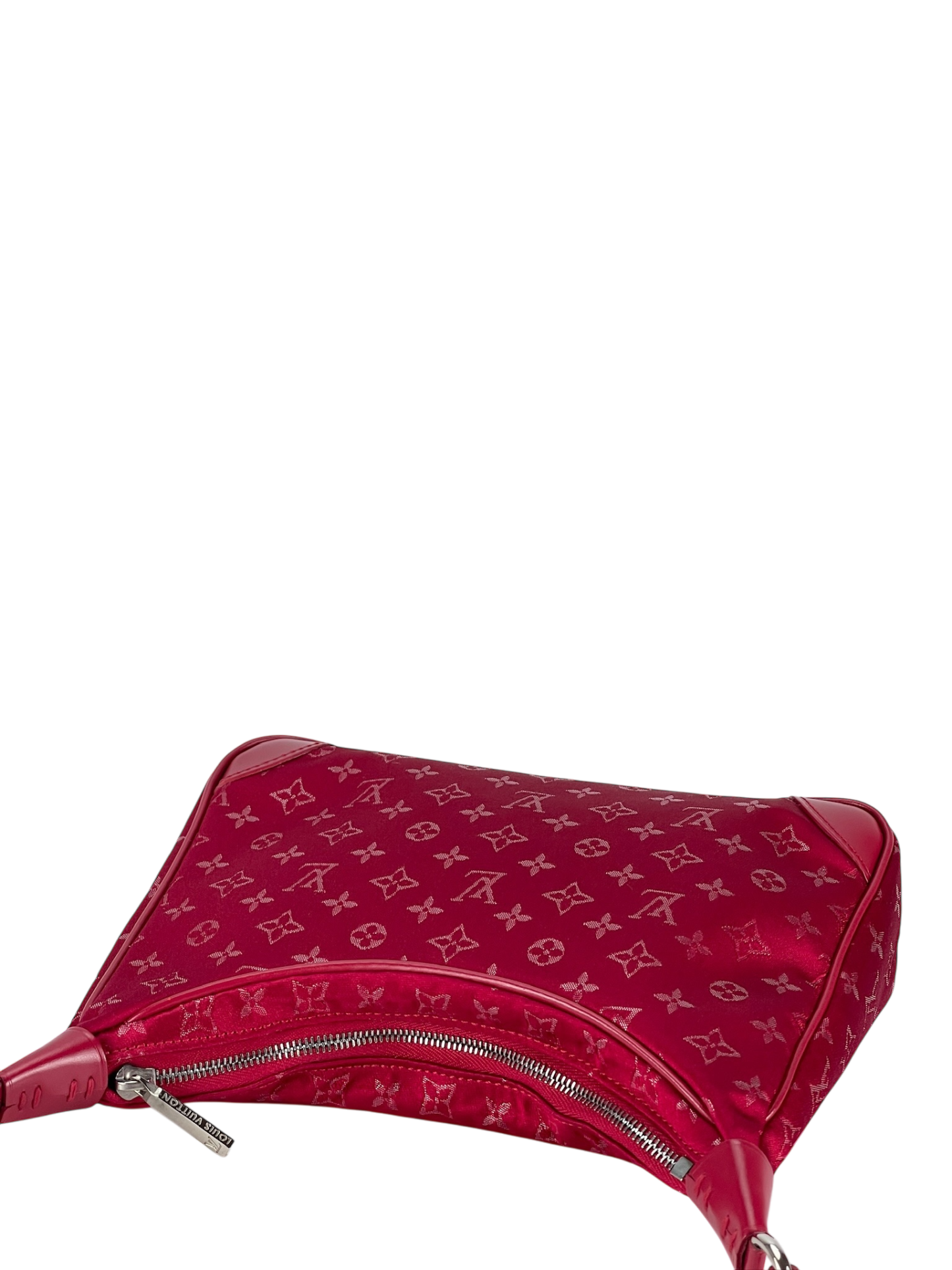LOUIS VUITTON - Red Silk Satin Mini Boulogne Bag Monogram