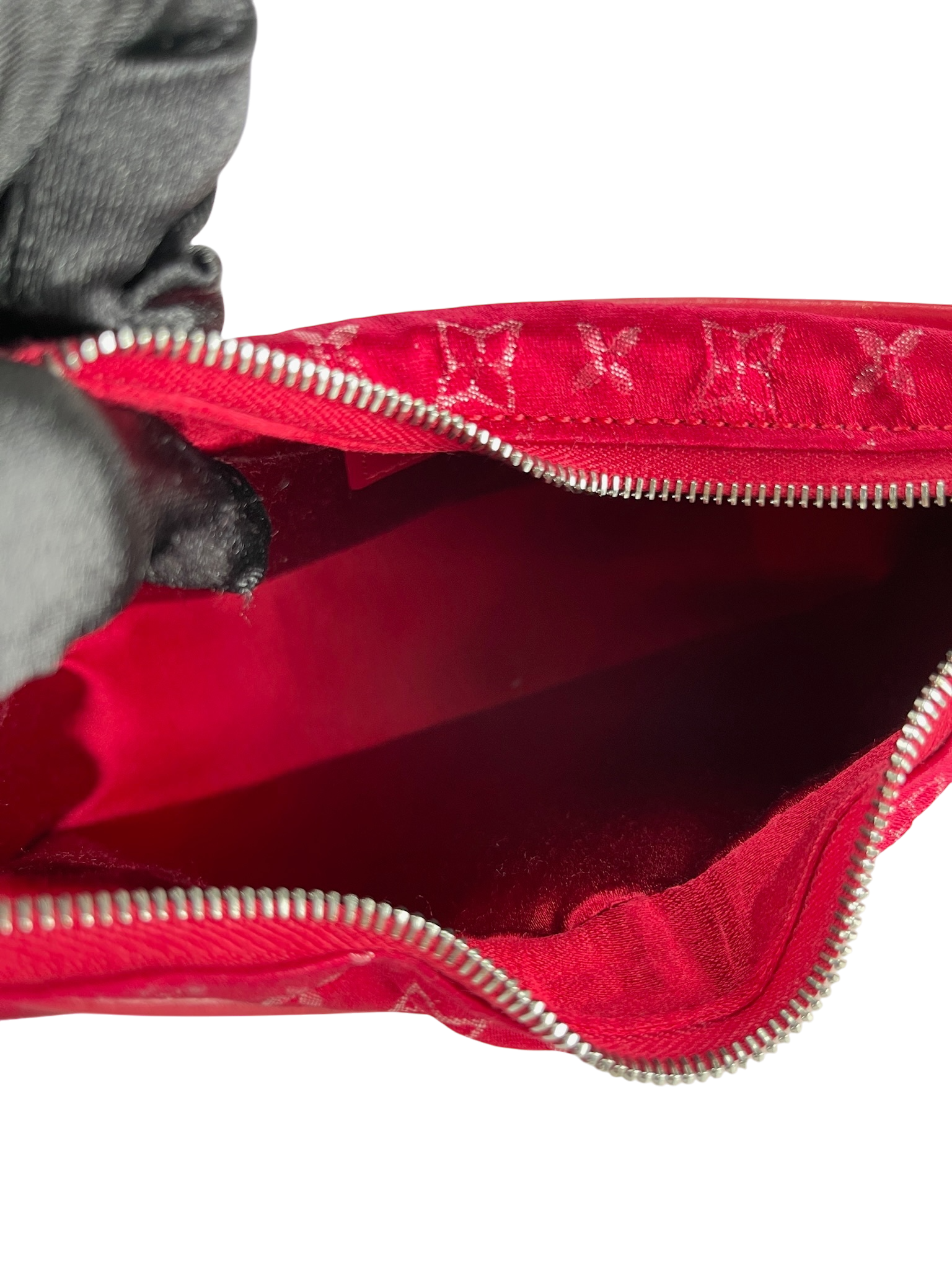 LOUIS VUITTON - Red Silk Satin Mini Boulogne Bag Monogram