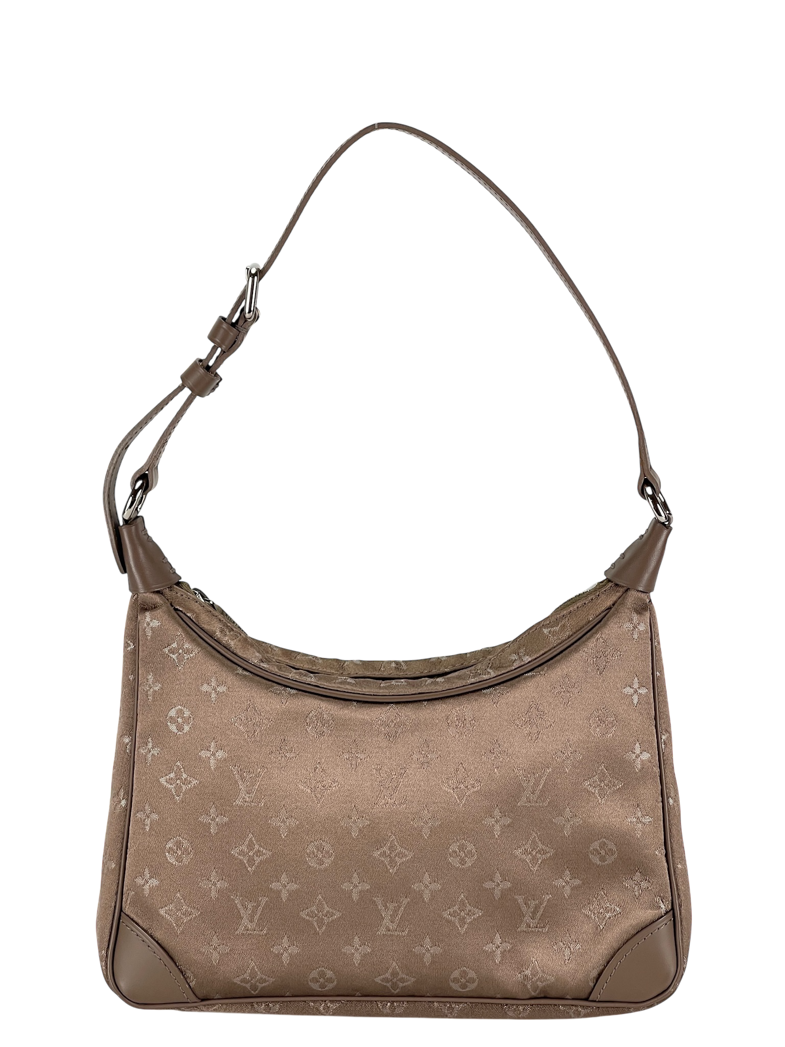 LOUIS VUITTON - Brown Silk Satin Mini Boulogne Bag Monogram 