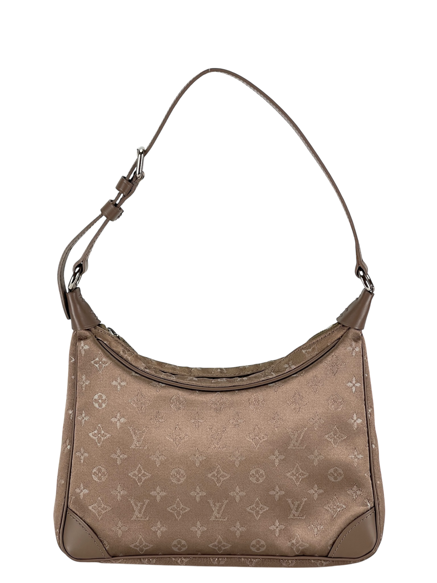 LOUIS VUITTON - Brown Silk Satin Mini Boulogne Bag Monogram 