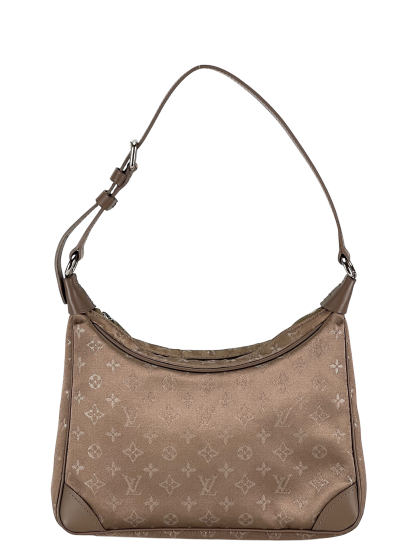 LOUIS VUITTON - Brown Silk Satin Mini Boulogne Bag Monogram 