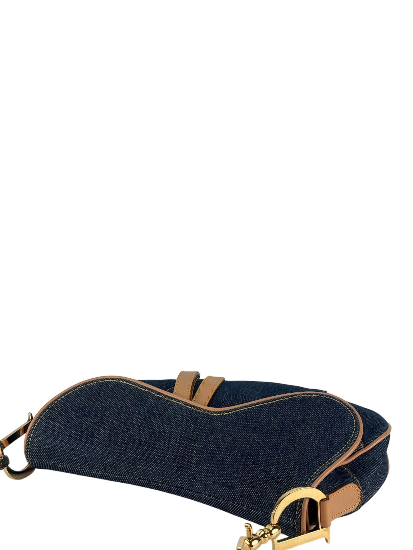 CHRISTIAN DIOR - 2000 Blue Denim Saddle Handbag
