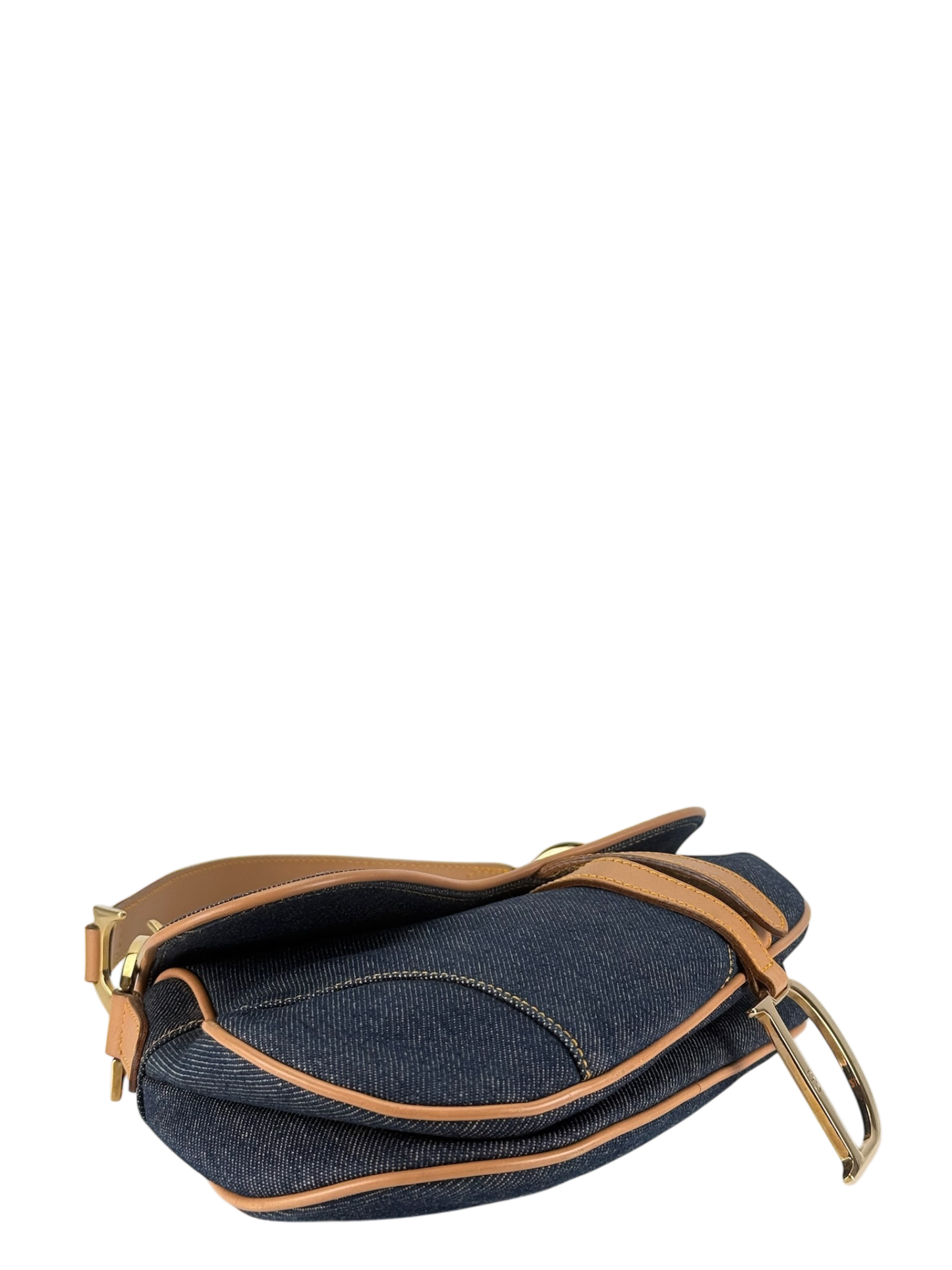 CHRISTIAN DIOR - 2000 Blue Denim Saddle Handbag