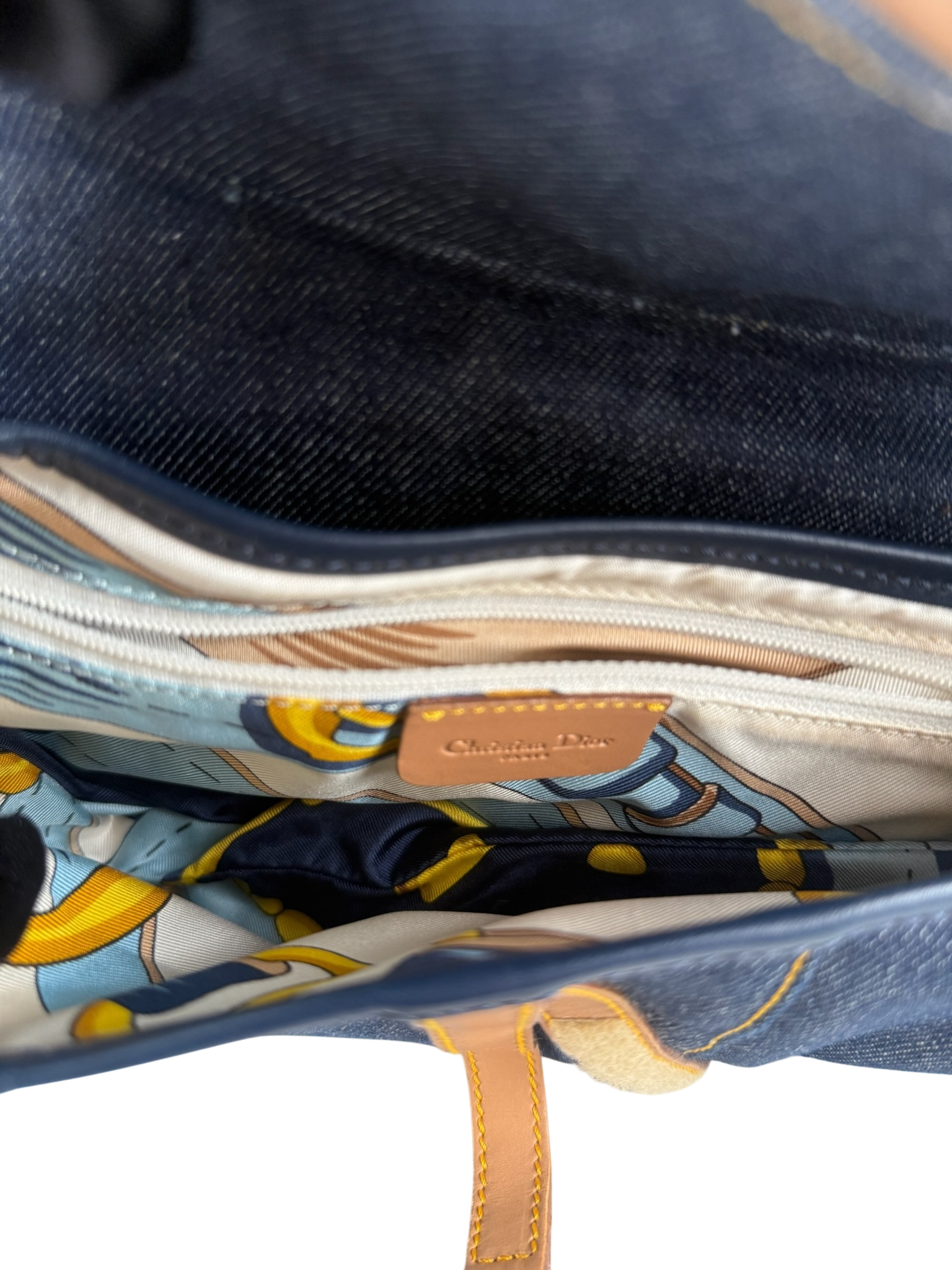 CHRISTIAN DIOR - 2000 Blue Denim Saddle Handbag