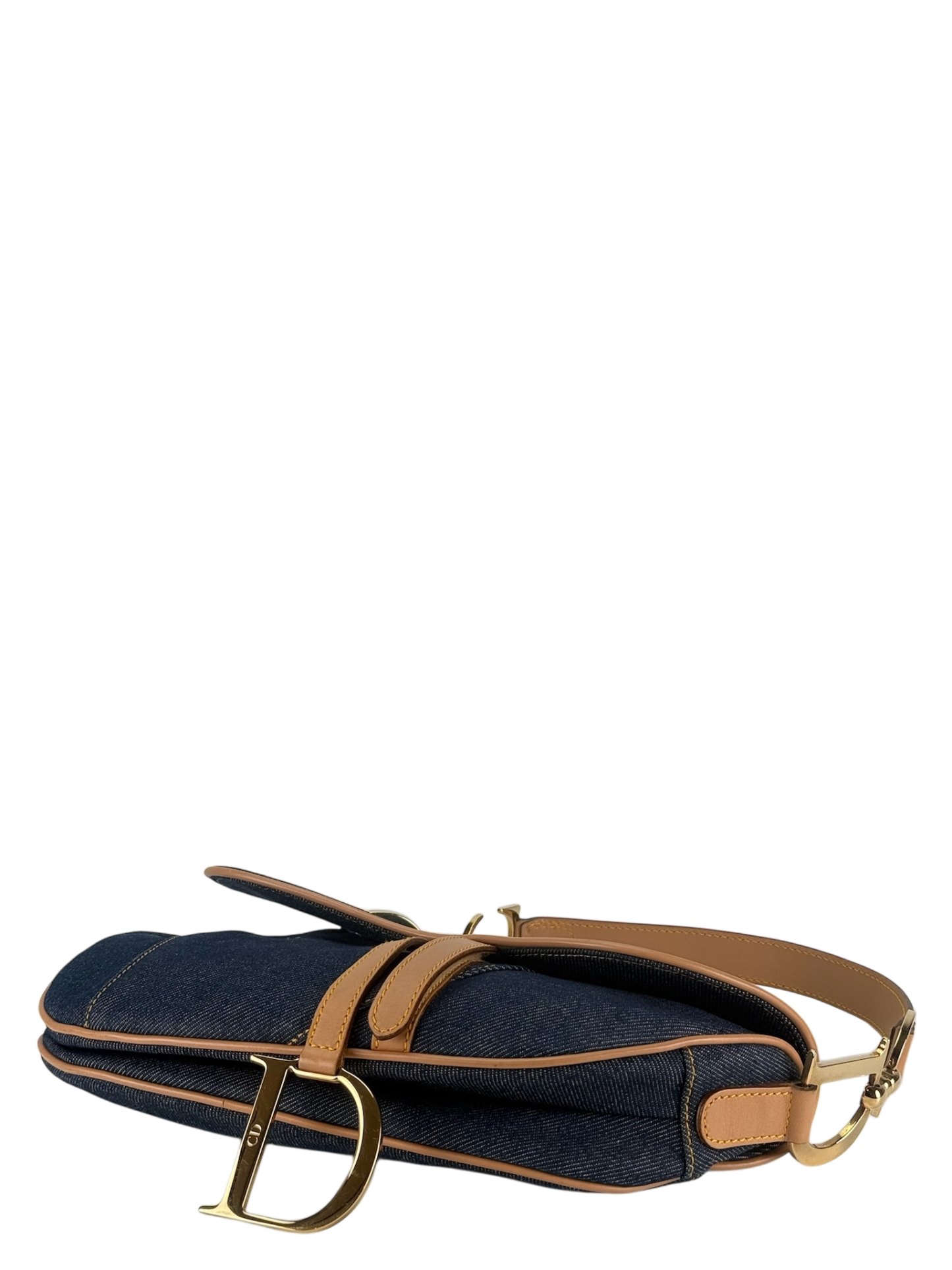 CHRISTIAN DIOR - 2000 Blue Denim Saddle Handbag