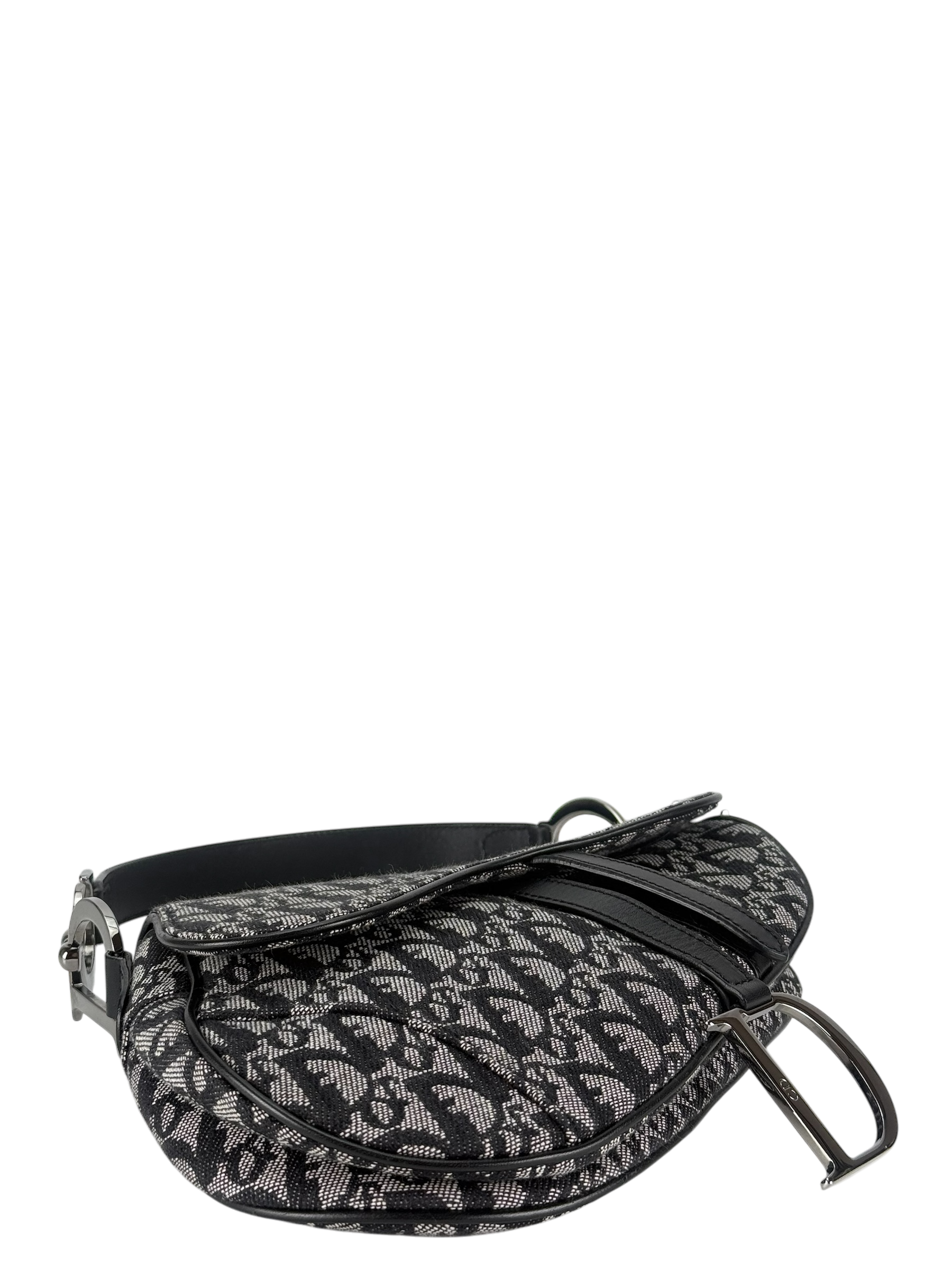 CHRISTIAN DIOR - Black Trotter Saddle Handbag