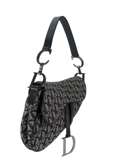 CHRISTIAN DIOR - Black Trotter Saddle Handbag