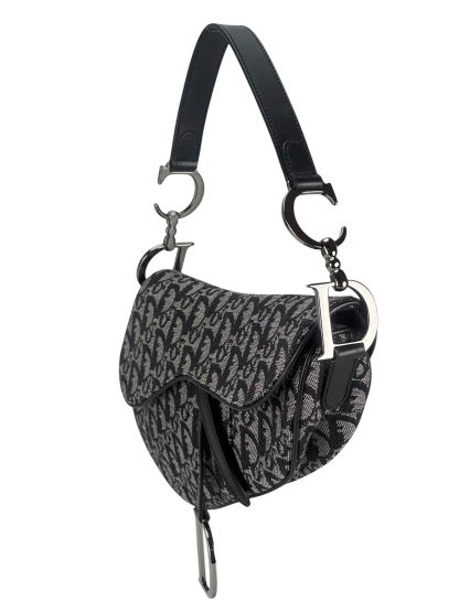 CHRISTIAN DIOR - Black Trotter Saddle Handbag