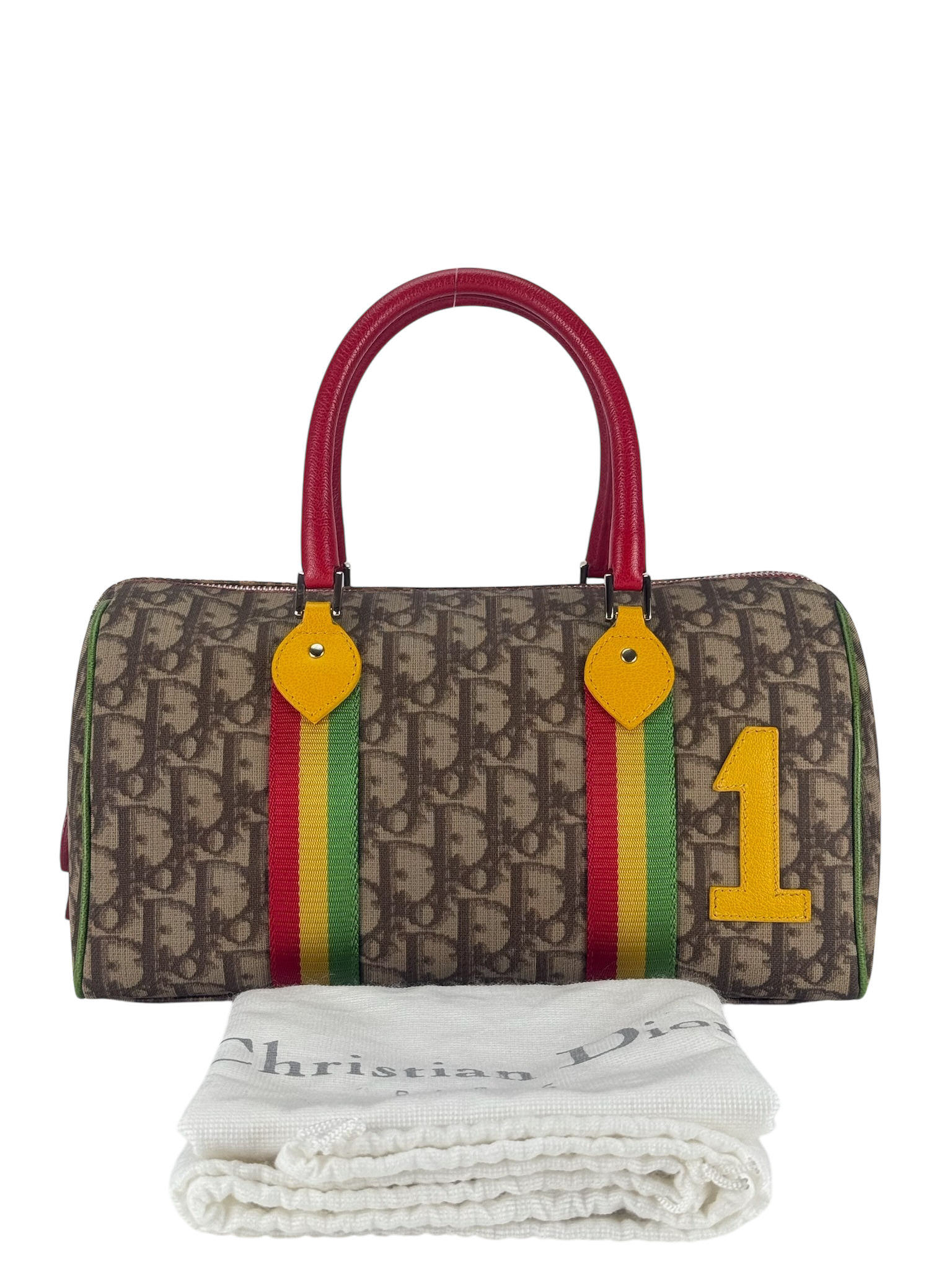 CHRISTIAN DIOR - Trotter Rasta Canvas and Leather Handbag