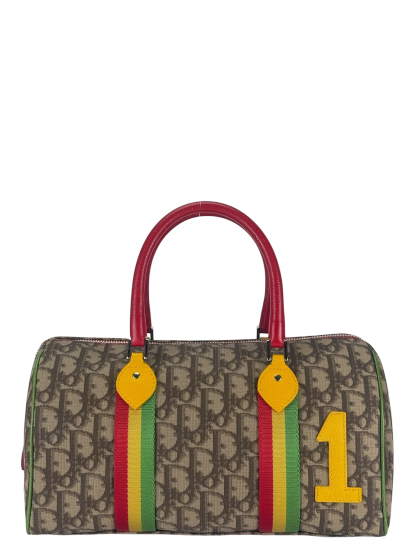 CHRISTIAN DIOR - Trotter Rasta Canvas and Leather Handbag
