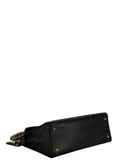 CHANEL - Coco Mark Caviar Skin Chain Shoulder Bag Black Gold Hardware
